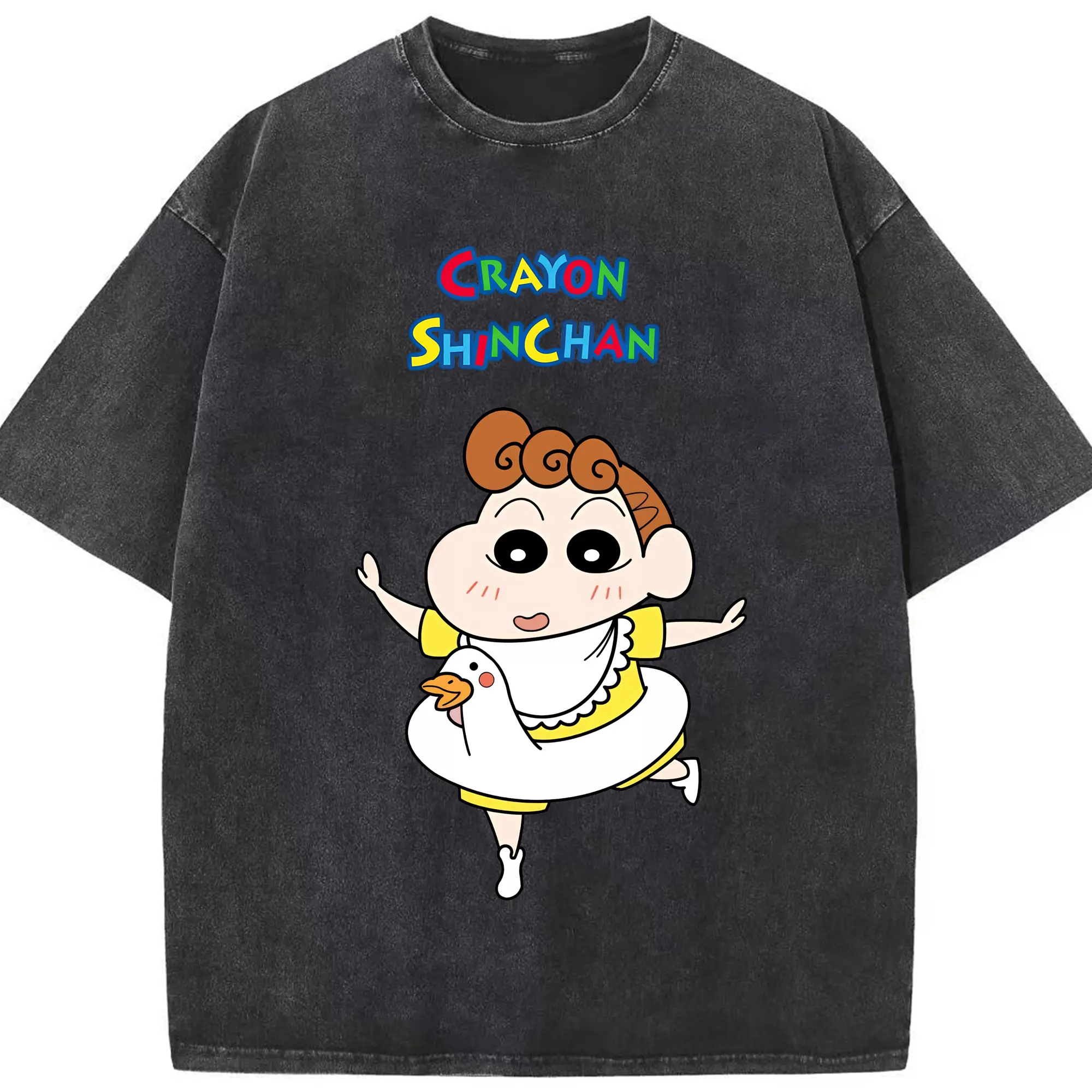 クレヨンしんちゃん グッズ 野原 ひまわり - 綿100％ ヴィンテージ風 半袖Tシャツ ・ フロントプリント ・ 柔らか肌触り ・ 通気性 快適 ・ スポーツ カジュアル 外出用