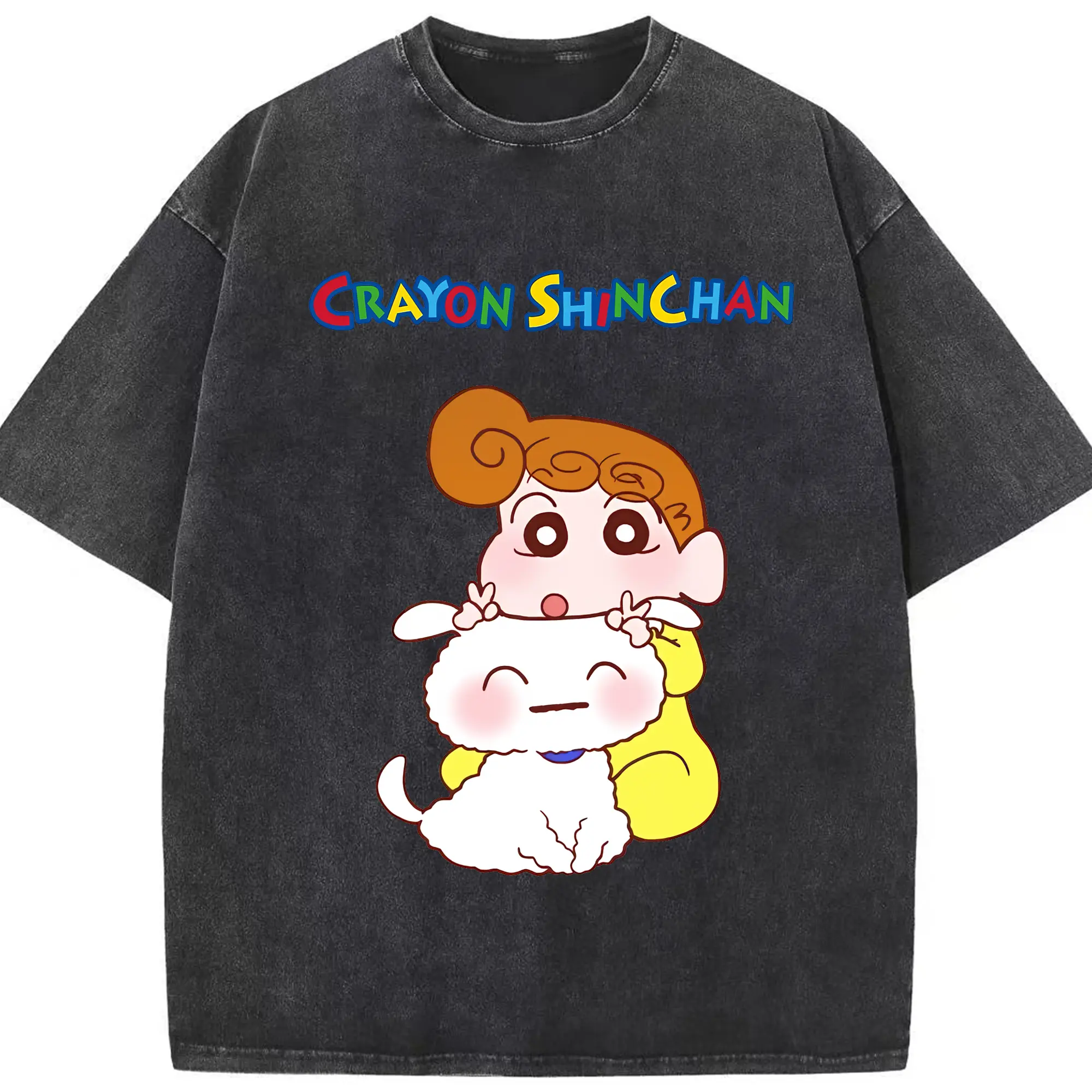 クレヨンしんちゃん グッズ 野原 ひまわり - 綿100％ ヴィンテージ風 半袖Tシャツ ・ フロントプリント ・ 柔らか肌触り ・ 通気性 快適 ・ スポーツ カジュアル 外出用