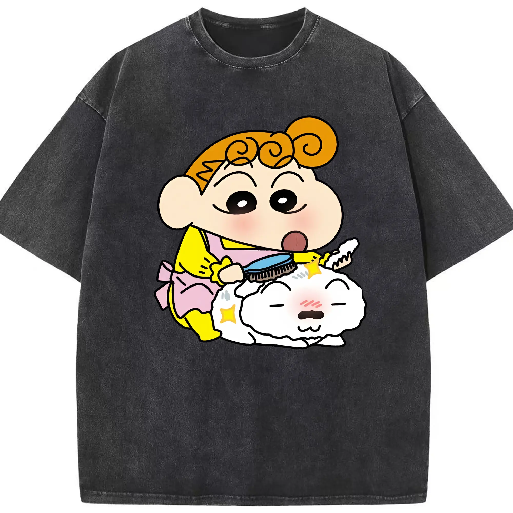 クレヨンしんちゃん グッズ 野原 ひまわり - 綿100％ ヴィンテージ風 半袖Tシャツ ・ フロントプリント ・ 柔らか肌触り ・ 通気性 快適 ・ スポーツ カジュアル 外出用
