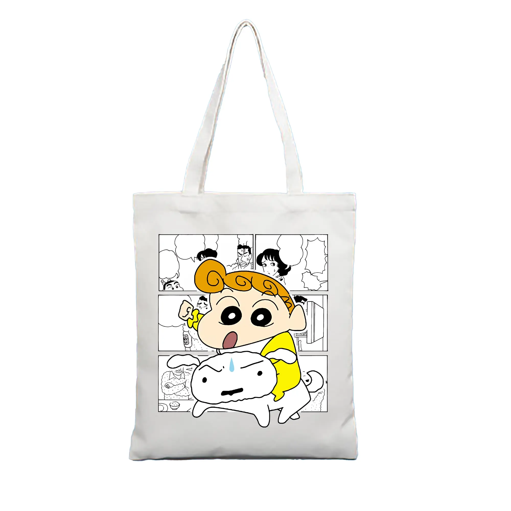 クレヨンしんちゃん グッズ 野原 ひまわり - 縦型キャンバス手提げバッグ（トートバッグ） ・ キャンバス素材 ・ ショッピング用 ・ 軽量 丈夫 お手入れ簡単