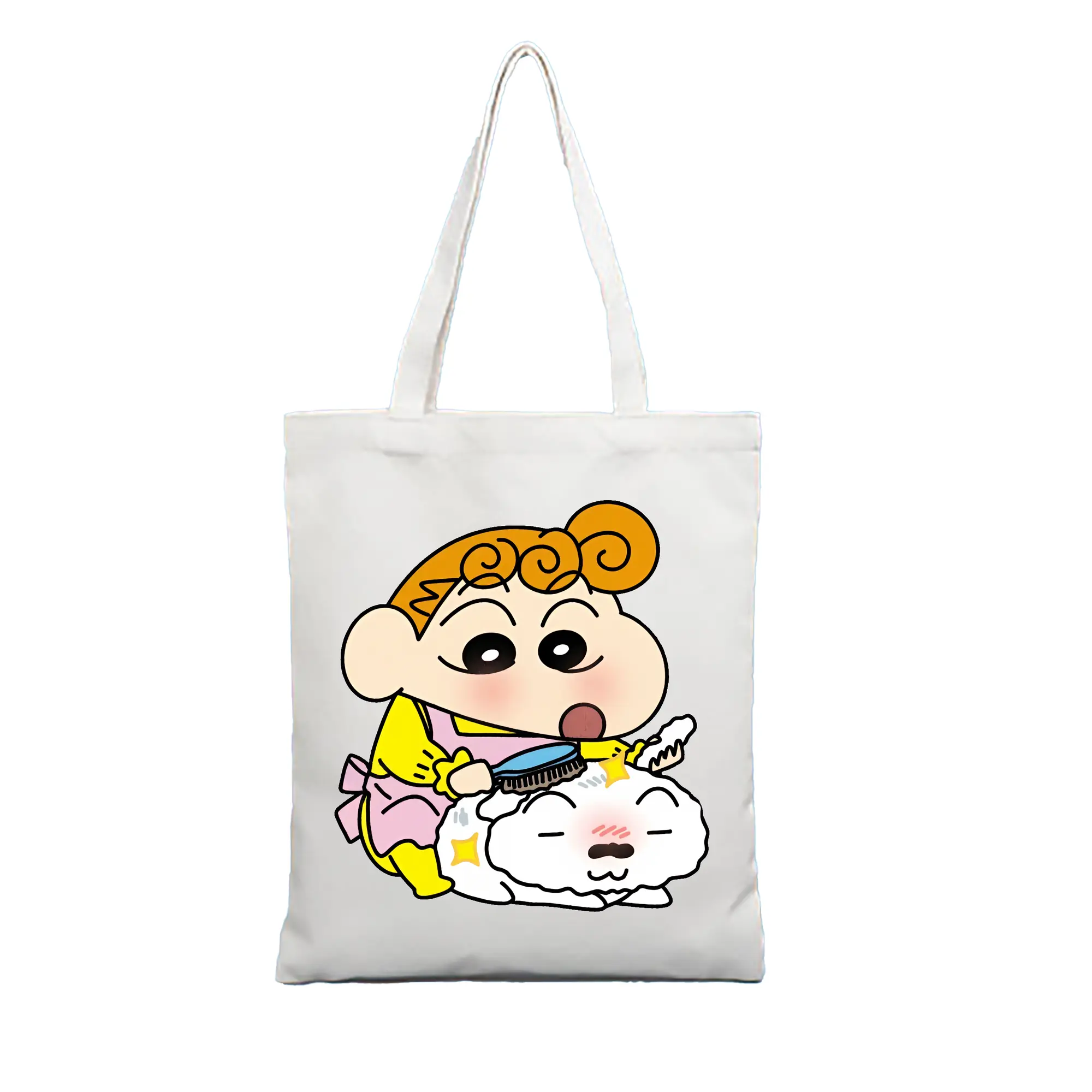 クレヨンしんちゃん グッズ 野原 ひまわり - 縦型キャンバス手提げバッグ（トートバッグ） ・ キャンバス素材 ・ ショッピング用 ・ 軽量 丈夫 お手入れ簡単