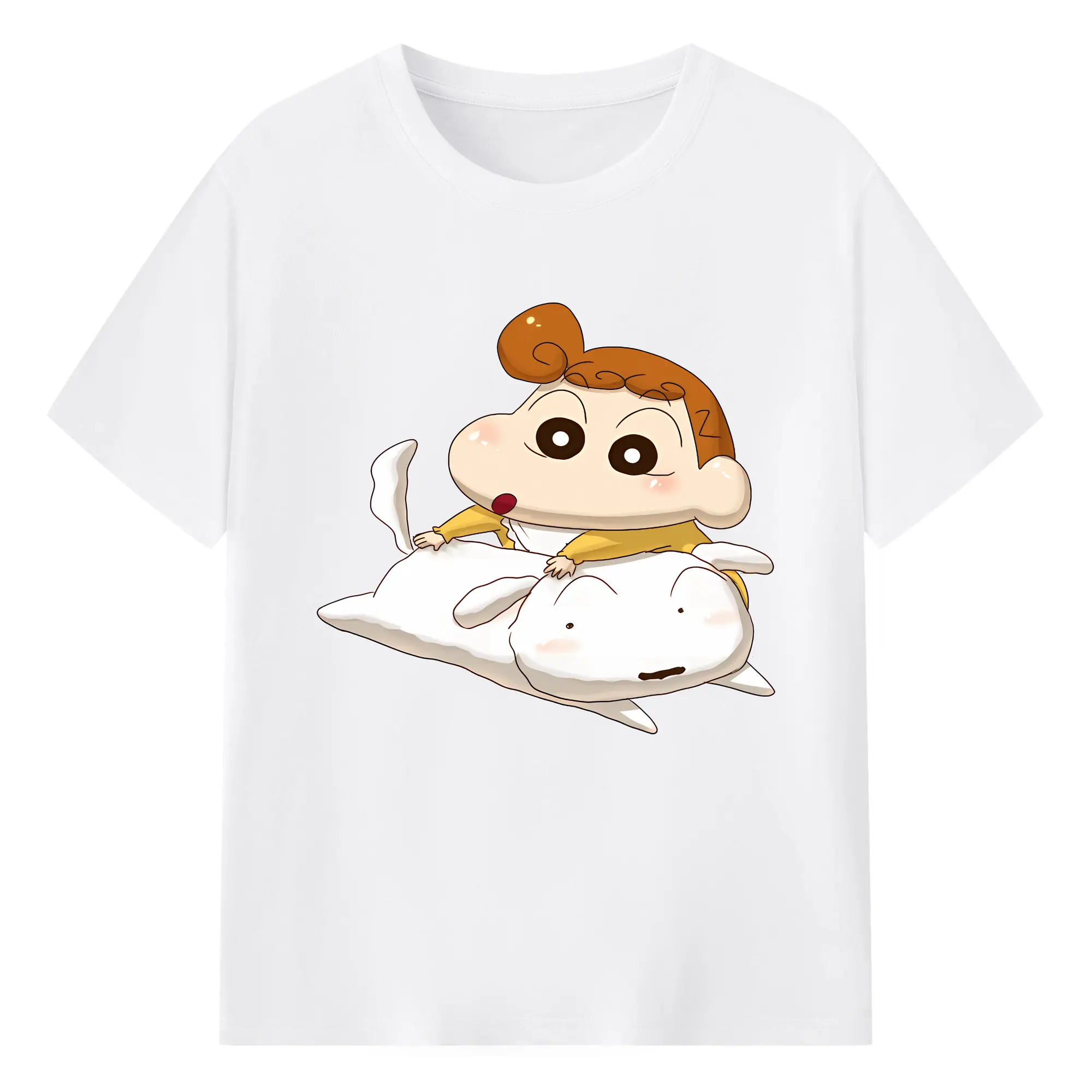 クレヨンしんちゃん グッズ シロ - 綿100％ 半袖Tシャツ ・ フロントプリント ・ 快適 通気性 ・ 日常使い 散歩 スポーツ用