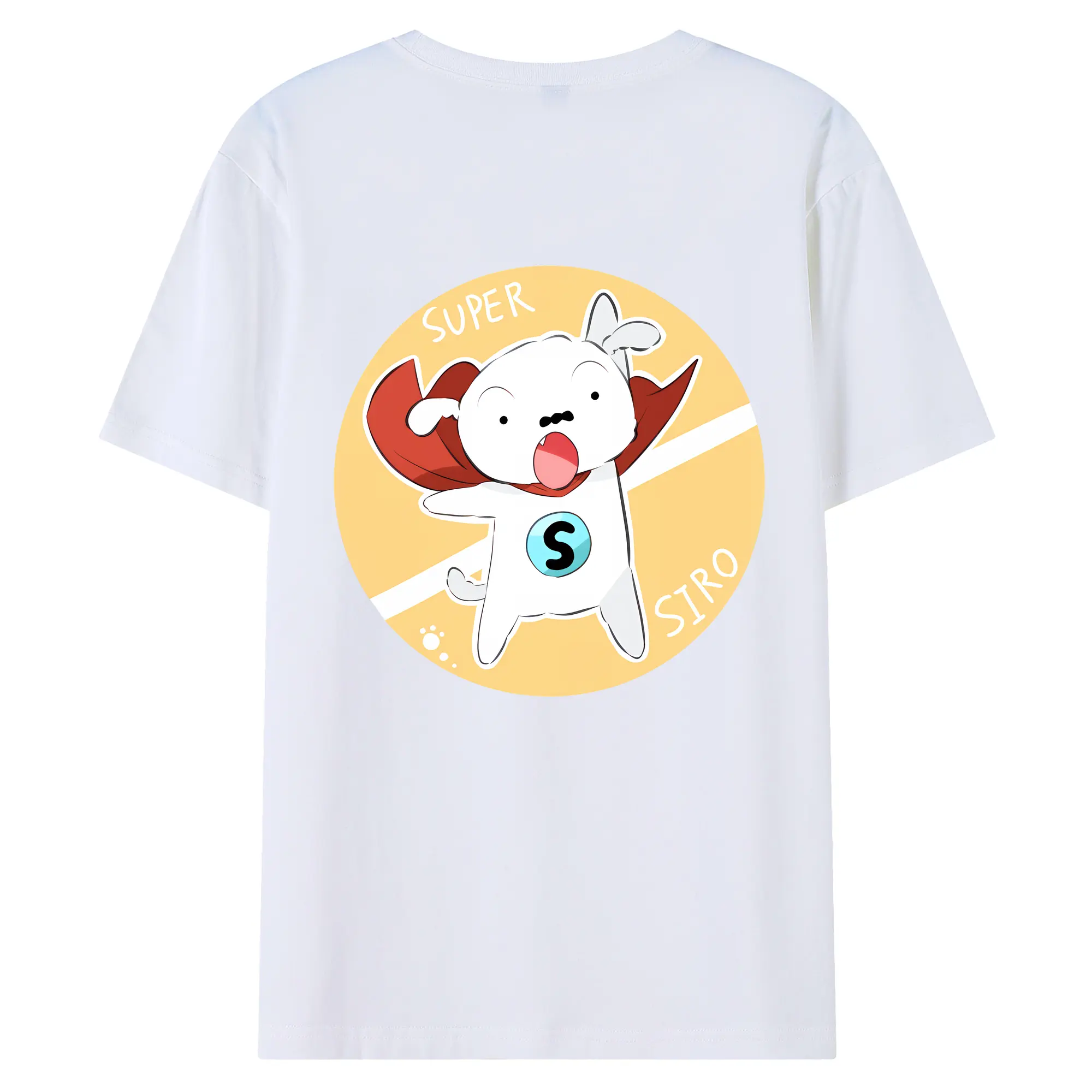 クレヨンしんちゃん グッズ シロ - 綿100％ 半袖Tシャツ ・ バックプリント ・ 快適 通気性 ・ 日常使い 散歩 スポーツ用