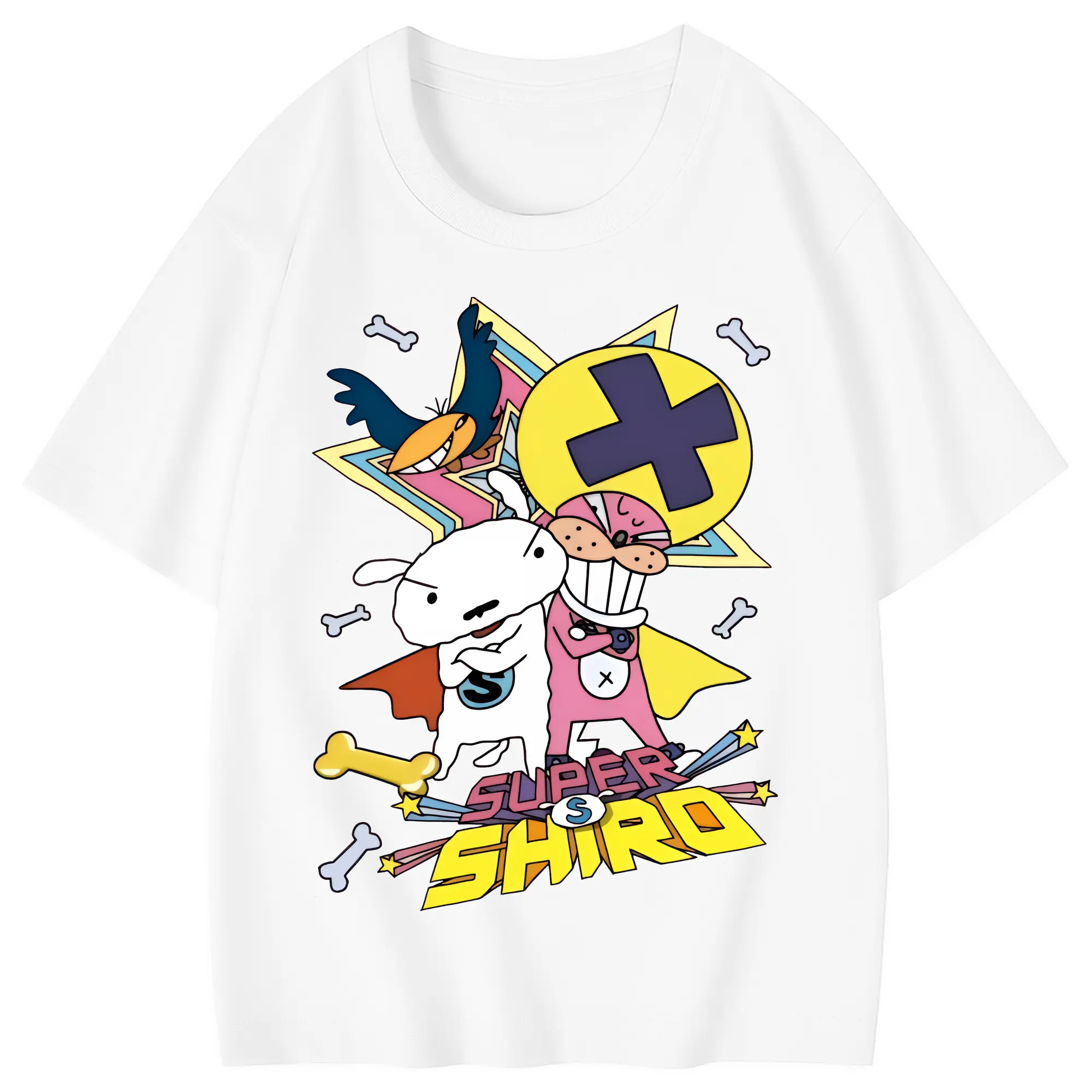 クレヨンしんちゃん グッズ シロ - 綿100％ キッズTシャツ ・ フロントプリント ・ 快適 通気性 ・ スポーツ カジュアル 散歩用