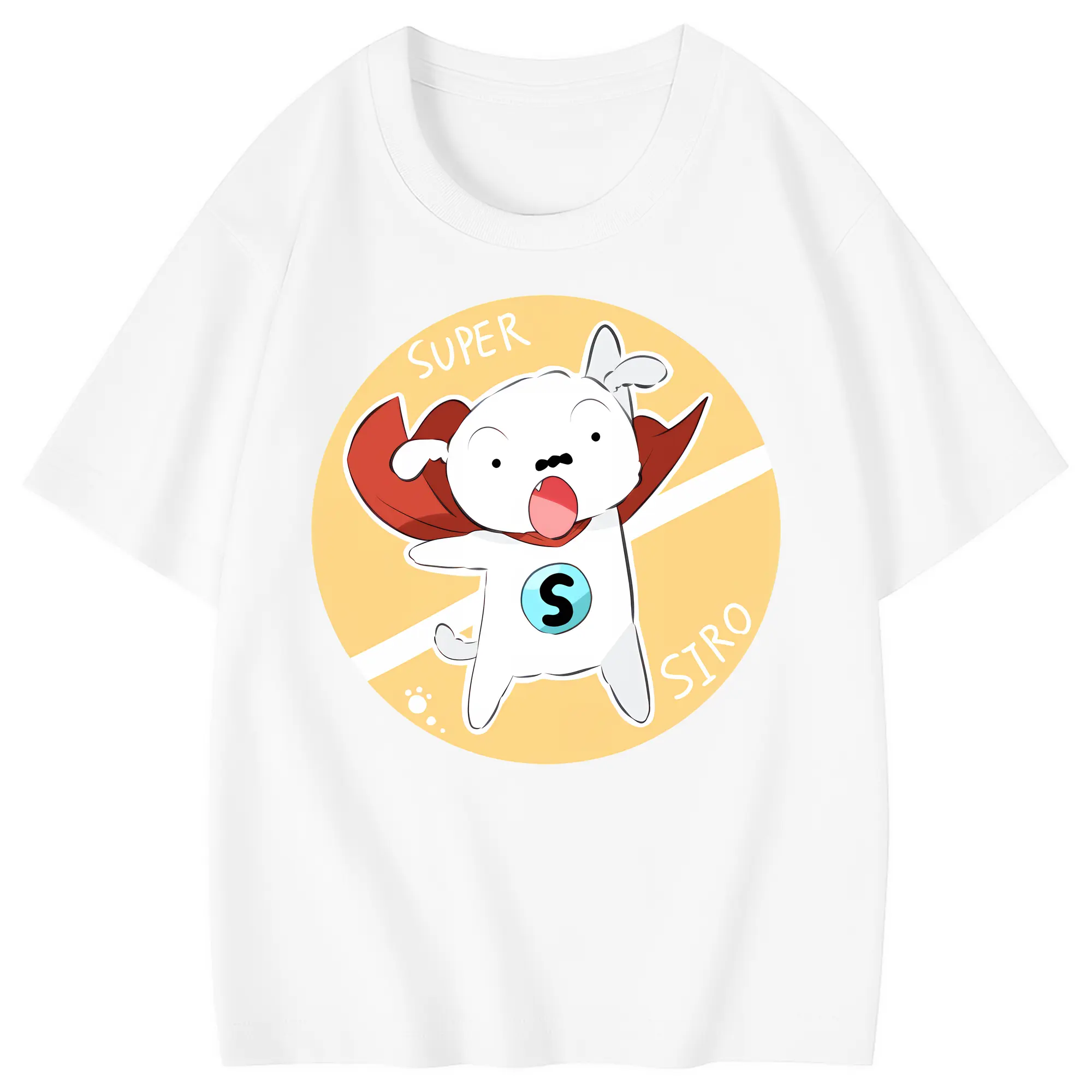 クレヨンしんちゃん グッズ シロ - 綿100％ キッズTシャツ ・ フロントプリント ・ 快適 通気性 ・ スポーツ カジュアル 散歩用