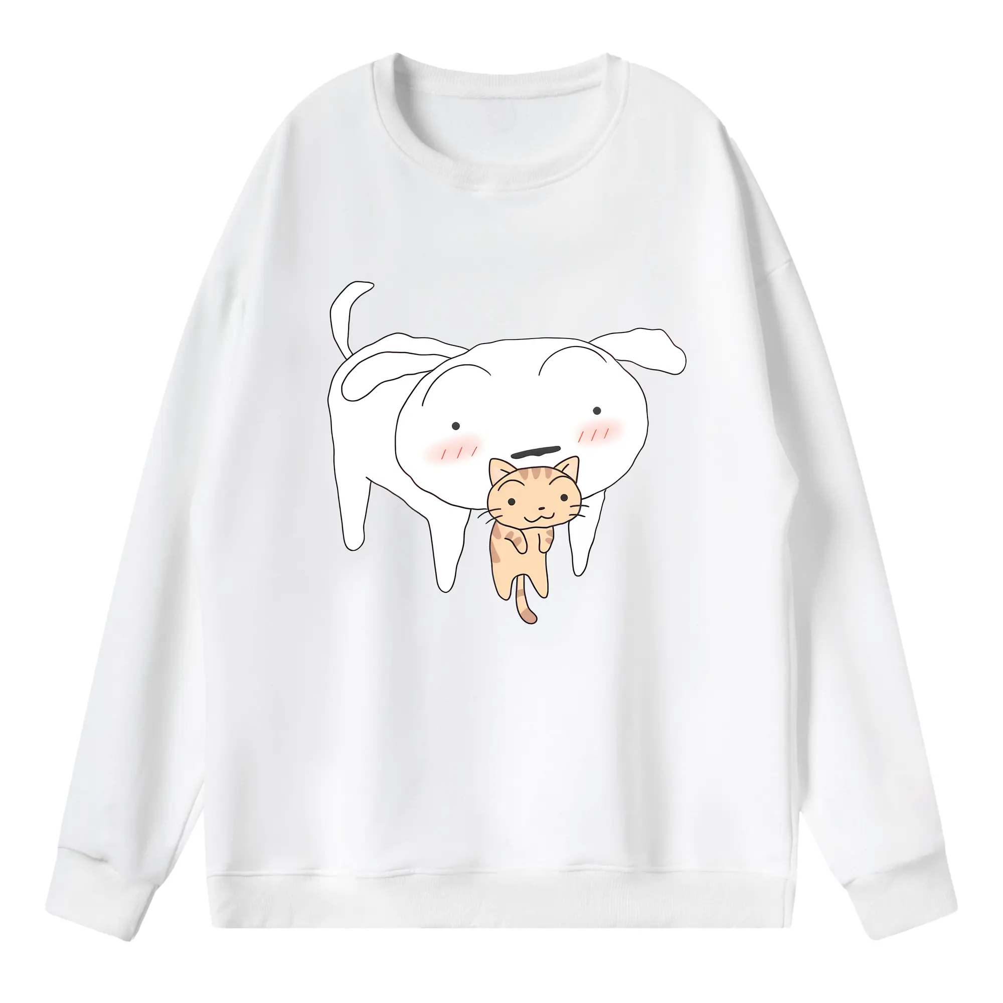 クレヨンしんちゃん グッズ シロ - 薄手 クルーネック スウェット 裏毛260g · ポリエステル 春秋向け カジュアル 男女兼用 · トレーナー デイリー スポーツ 散歩に最適