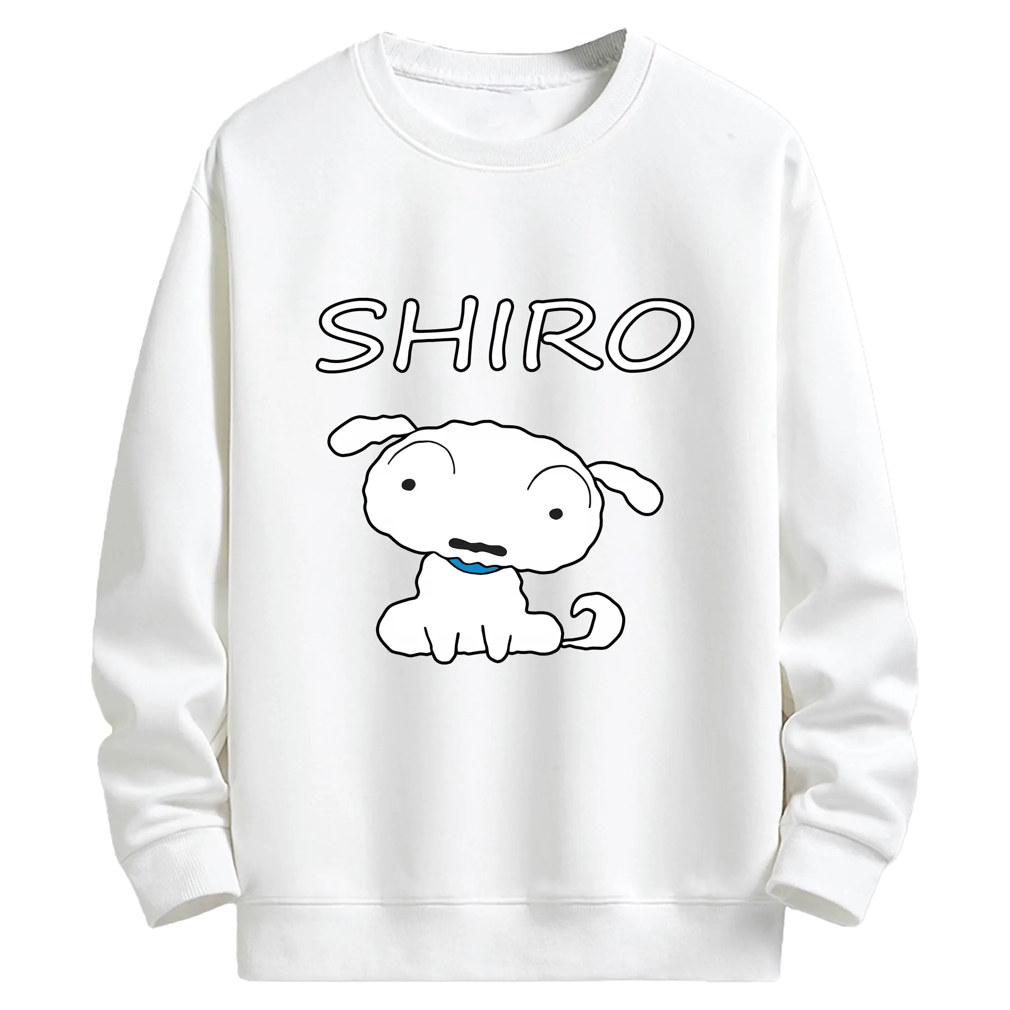 クレヨンしんちゃん グッズ シロ - キッズ クルーネックスウェットシャツ ・ フロントプリント ・ 綿80％ ポリエステル20％ ・ 快適 通学 スポーツ 日常使い お散歩用