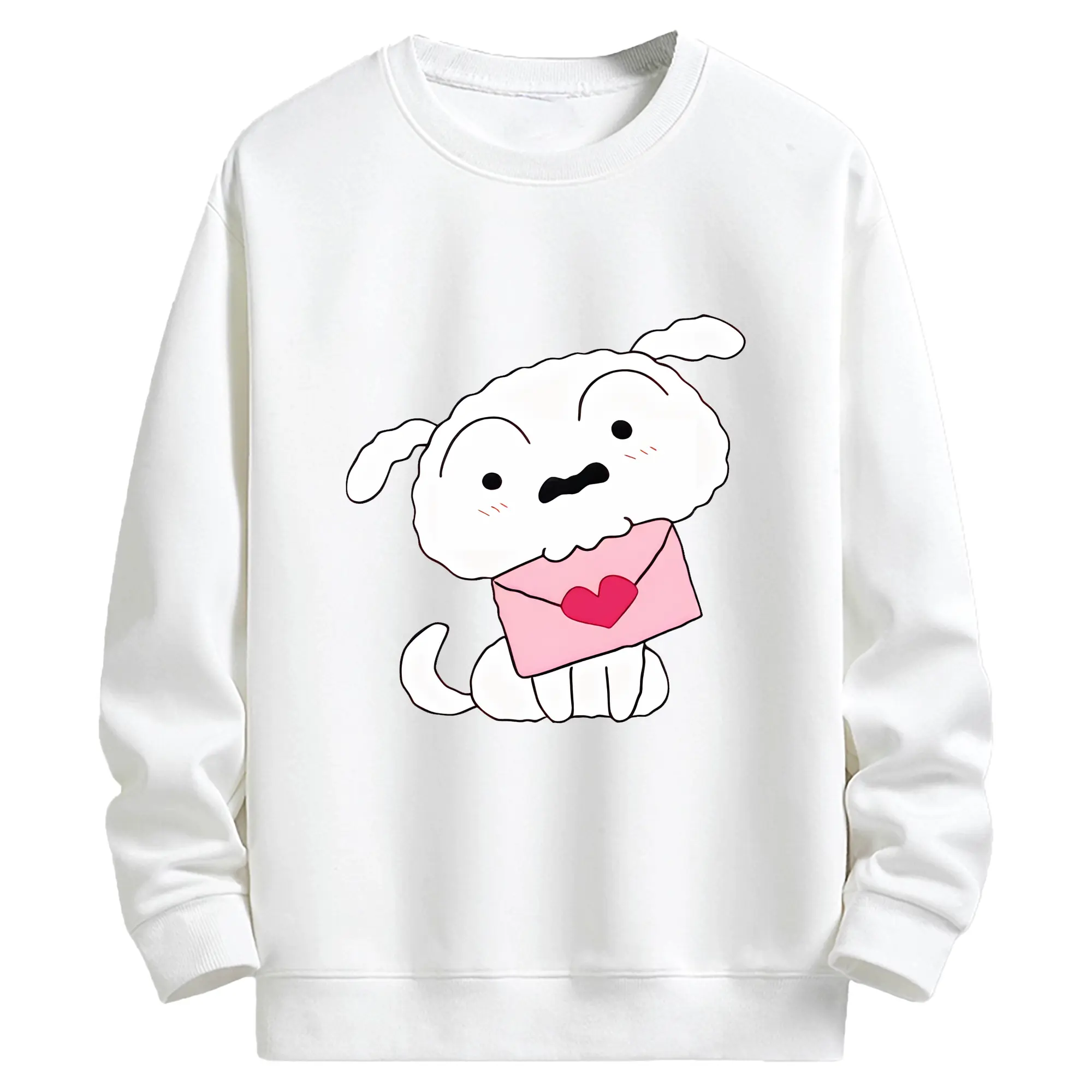 クレヨンしんちゃん グッズ シロ - キッズ クルーネックスウェットシャツ ・ フロントプリント ・ 綿80％ ポリエステル20％ ・ 快適 通学 スポーツ 日常使い お散歩用