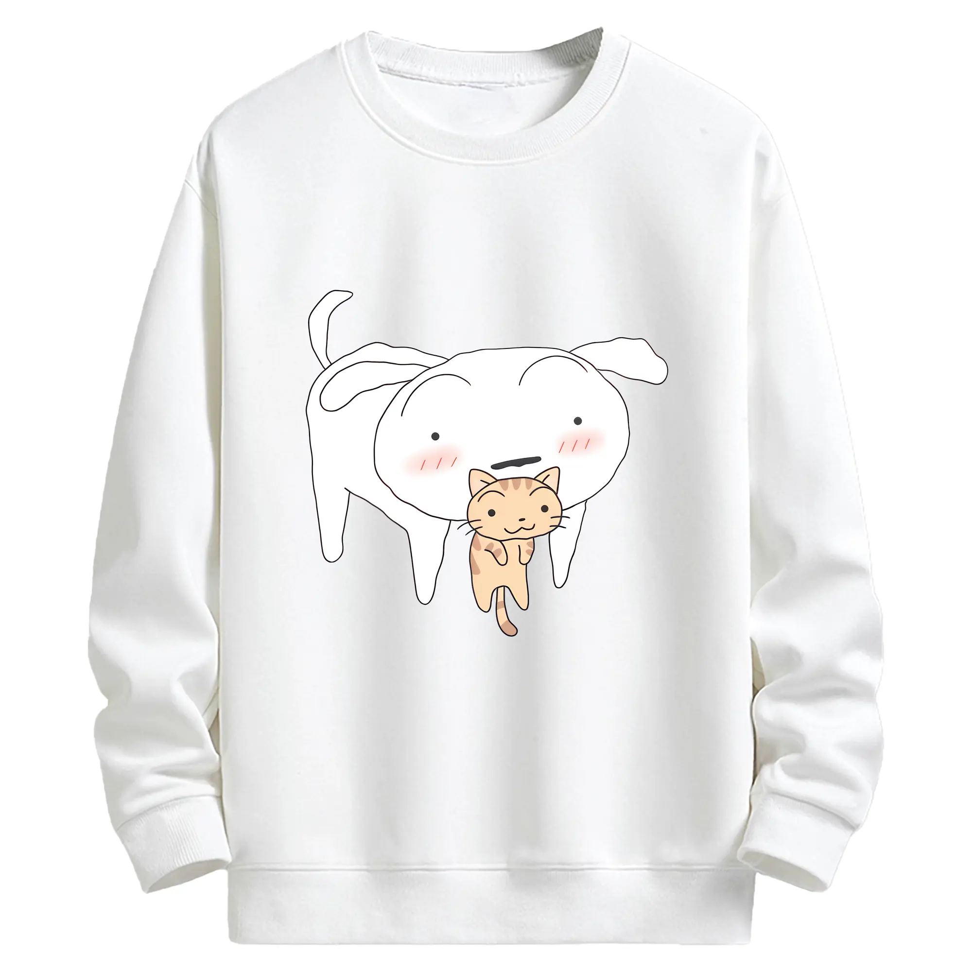 クレヨンしんちゃん グッズ シロ - キッズ クルーネックスウェットシャツ ・ フロントプリント ・ 綿80％ ポリエステル20％ ・ 快適 通学 スポーツ 日常使い お散歩用