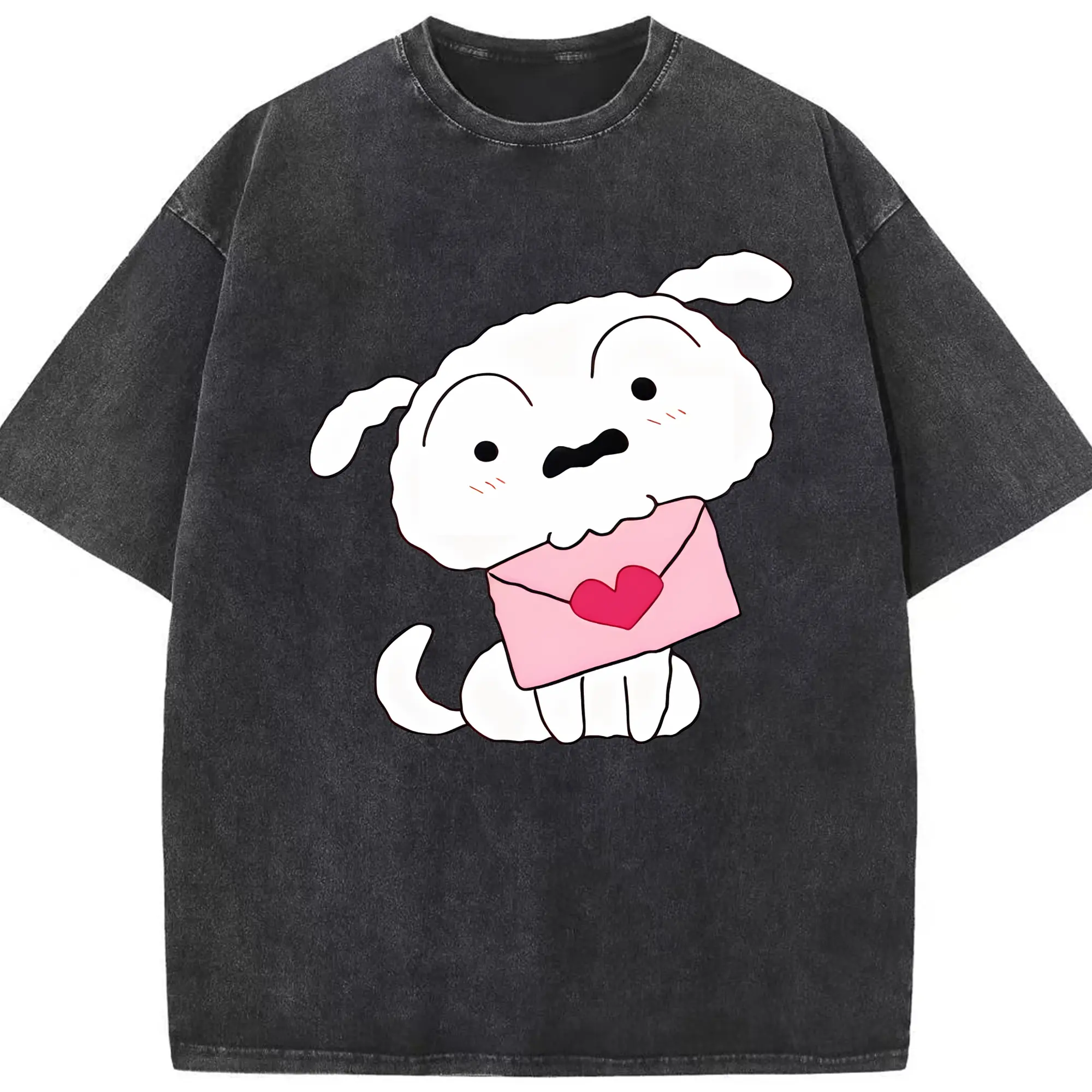 クレヨンしんちゃん グッズ シロ - 綿100％ ヴィンテージ風 半袖Tシャツ ・ フロントプリント ・ 柔らか肌触り ・ 通気性 快適 ・ スポーツ カジュアル 外出用