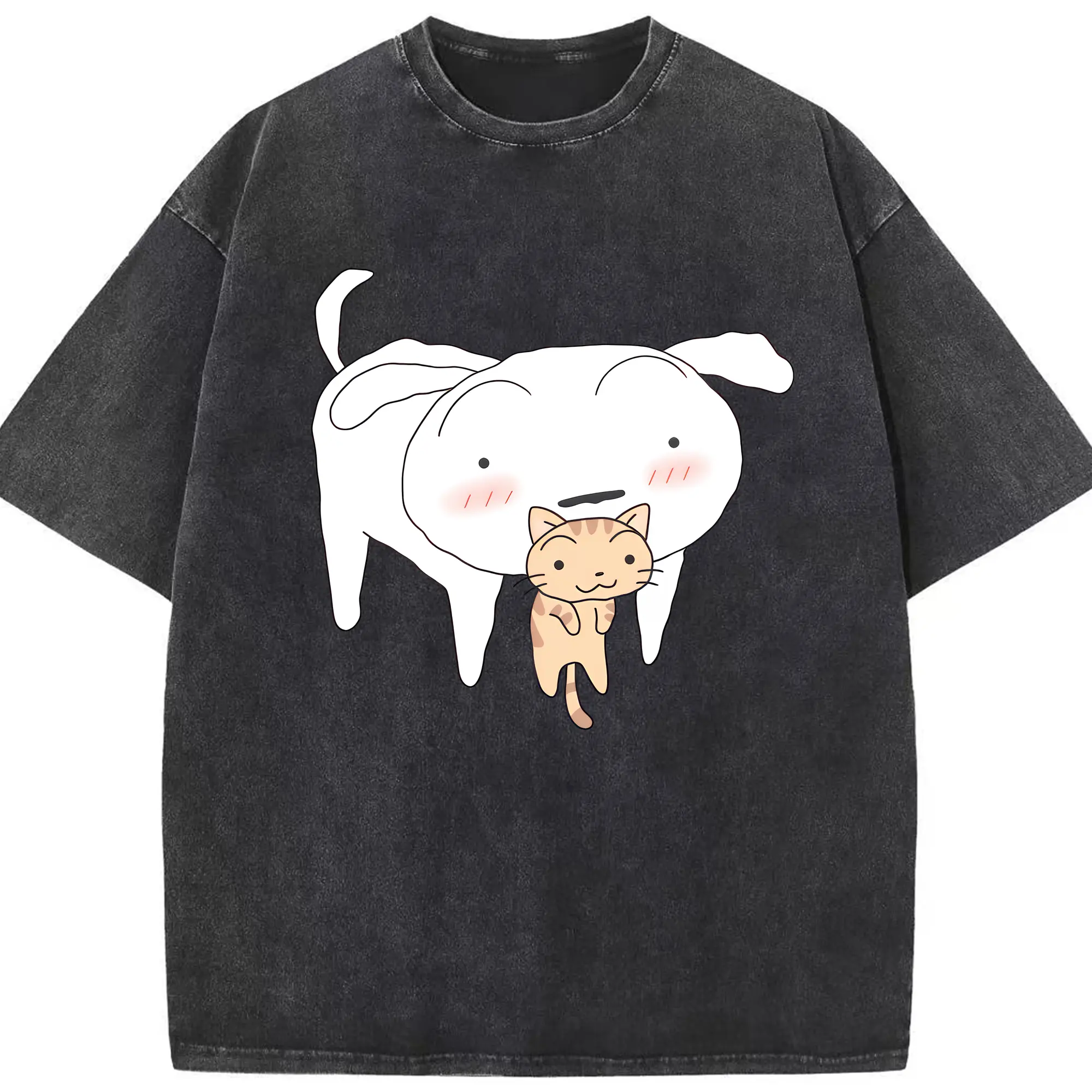 クレヨンしんちゃん グッズ シロ - 綿100％ ヴィンテージ風 半袖Tシャツ ・ フロントプリント ・ 柔らか肌触り ・ 通気性 快適 ・ スポーツ カジュアル 外出用