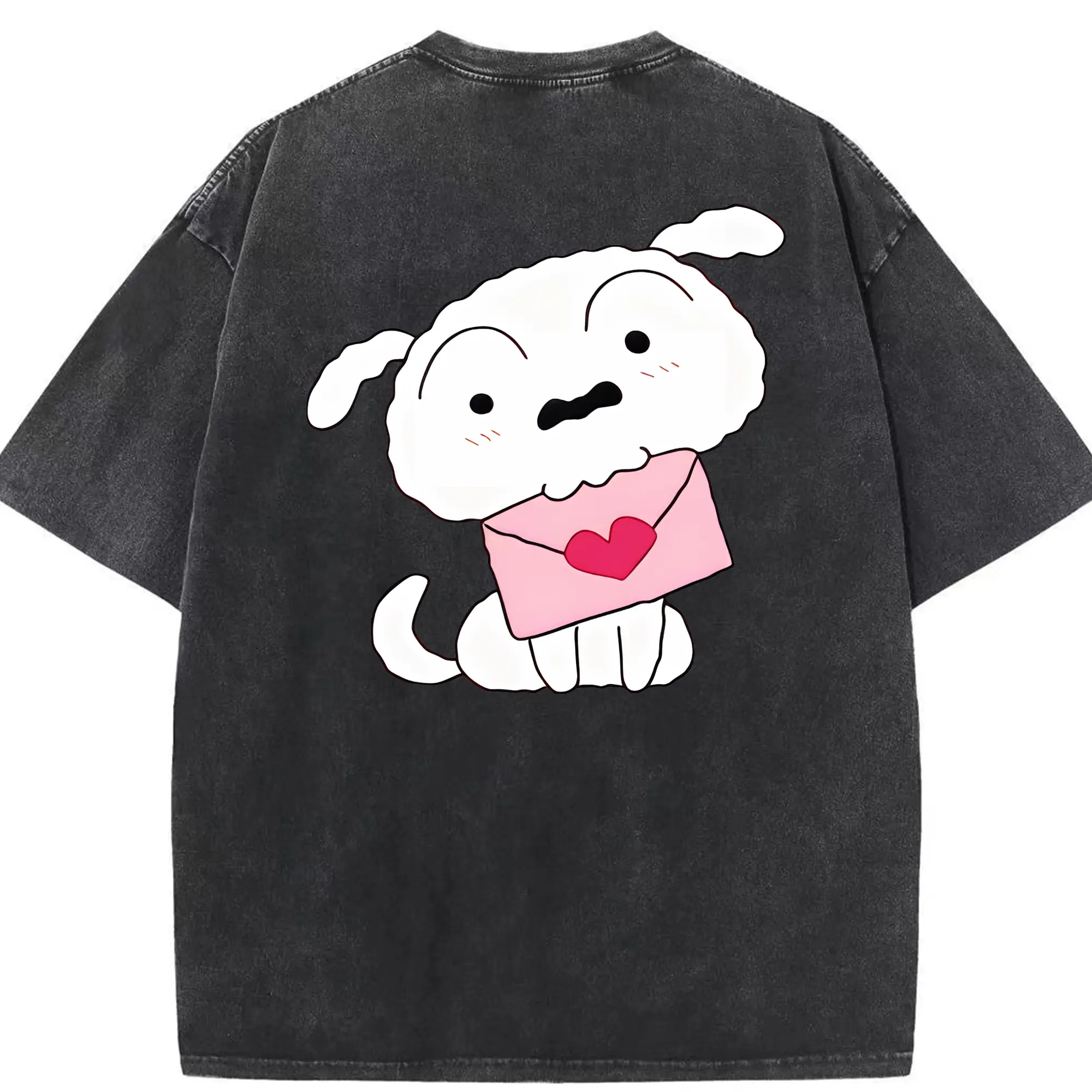 クレヨンしんちゃん グッズ シロ - 綿100％ ヴィンテージ風 半袖Tシャツ ・ 背面プリント ・ 柔らか肌触り ・ 通気性 快適 ・ スポーツ カジュアル 外出用