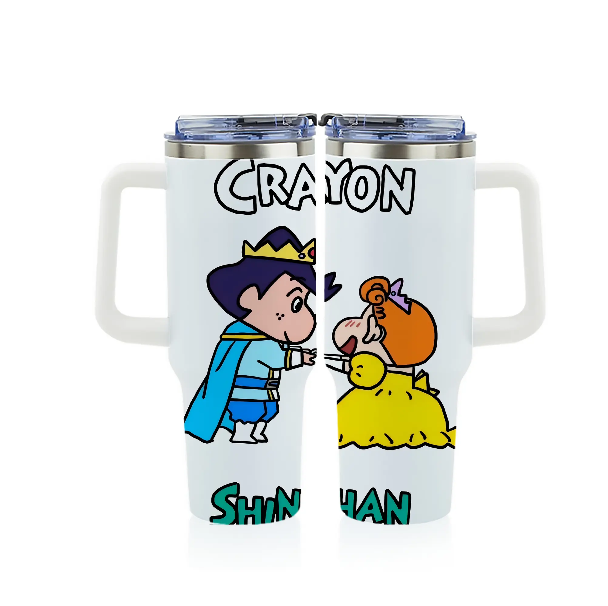 クレヨンしんちゃん グッズ 風間 とおる - 1200mL フルプリント車用タンブラー ・ 304ステンレス 内側 ・ 201ステンレス 外側 ・ 保温 保冷 ・ 通勤 ドライブ アウトドア用