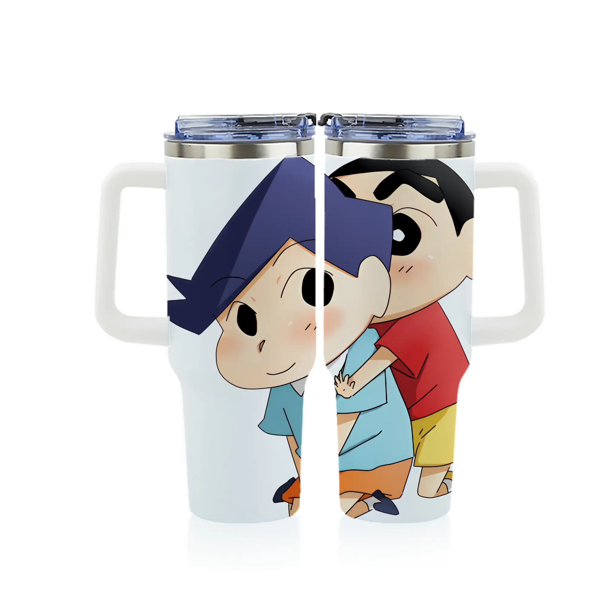 クレヨンしんちゃん グッズ 風間 とおる - 1200mL フルプリント車用タンブラー ・ 304ステンレス 内側 ・ 201ステンレス 外側 ・ 保温 保冷 ・ 通勤 ドライブ アウトドア用