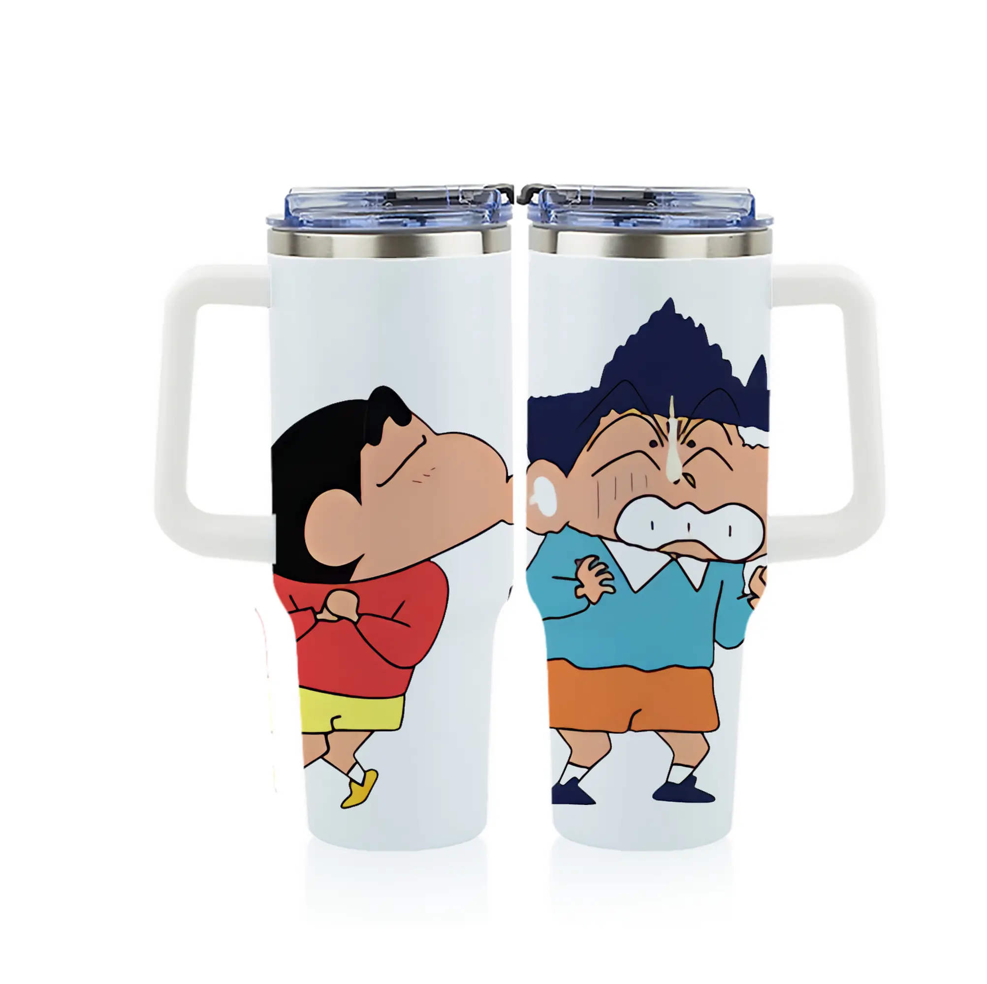 クレヨンしんちゃん グッズ 風間 とおる - 1200mL フルプリント車用タンブラー ・ 304ステンレス 内側 ・ 201ステンレス 外側 ・ 保温 保冷 ・ 通勤 ドライブ アウトドア用