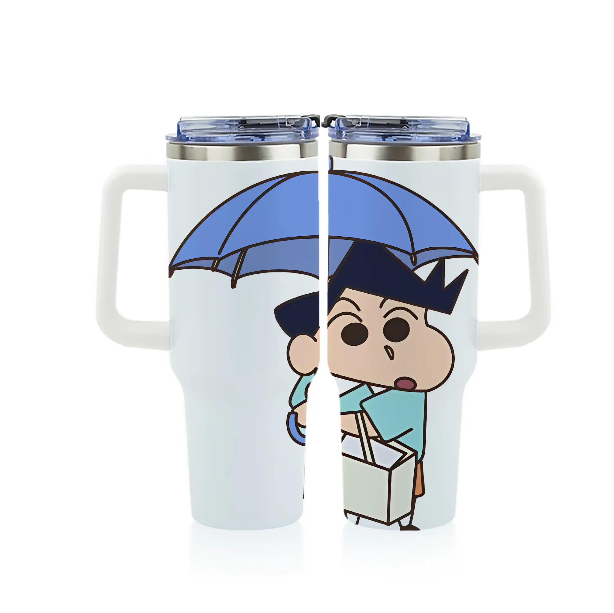 クレヨンしんちゃん グッズ 風間 とおる - 1200mL フルプリント車用タンブラー ・ 304ステンレス 内側 ・ 201ステンレス 外側 ・ 保温 保冷 ・ 通勤 ドライブ アウトドア用