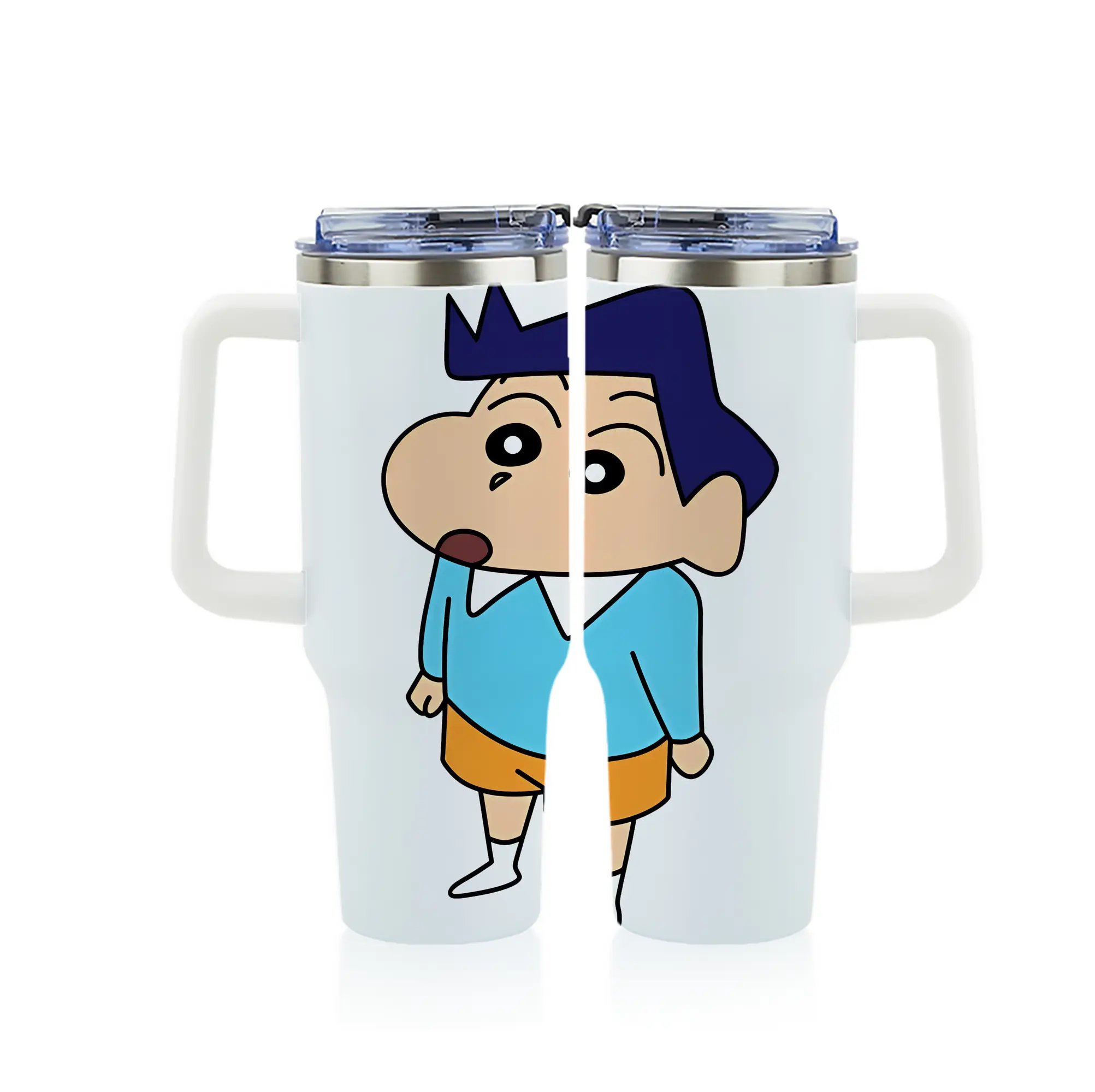 クレヨンしんちゃん グッズ 風間 とおる - 1200mL フルプリント車用タンブラー ・ 304ステンレス 内側 ・ 201ステンレス 外側 ・ 保温 保冷 ・ 通勤 ドライブ アウトドア用