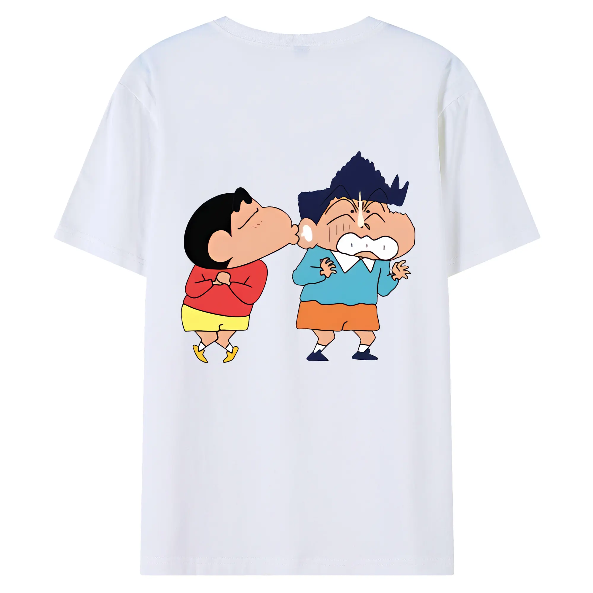 クレヨンしんちゃん グッズ 風間 とおる - 綿100％ 半袖Tシャツ ・ バックプリント ・ 快適 通気性 ・ 日常使い 散歩 スポーツ用