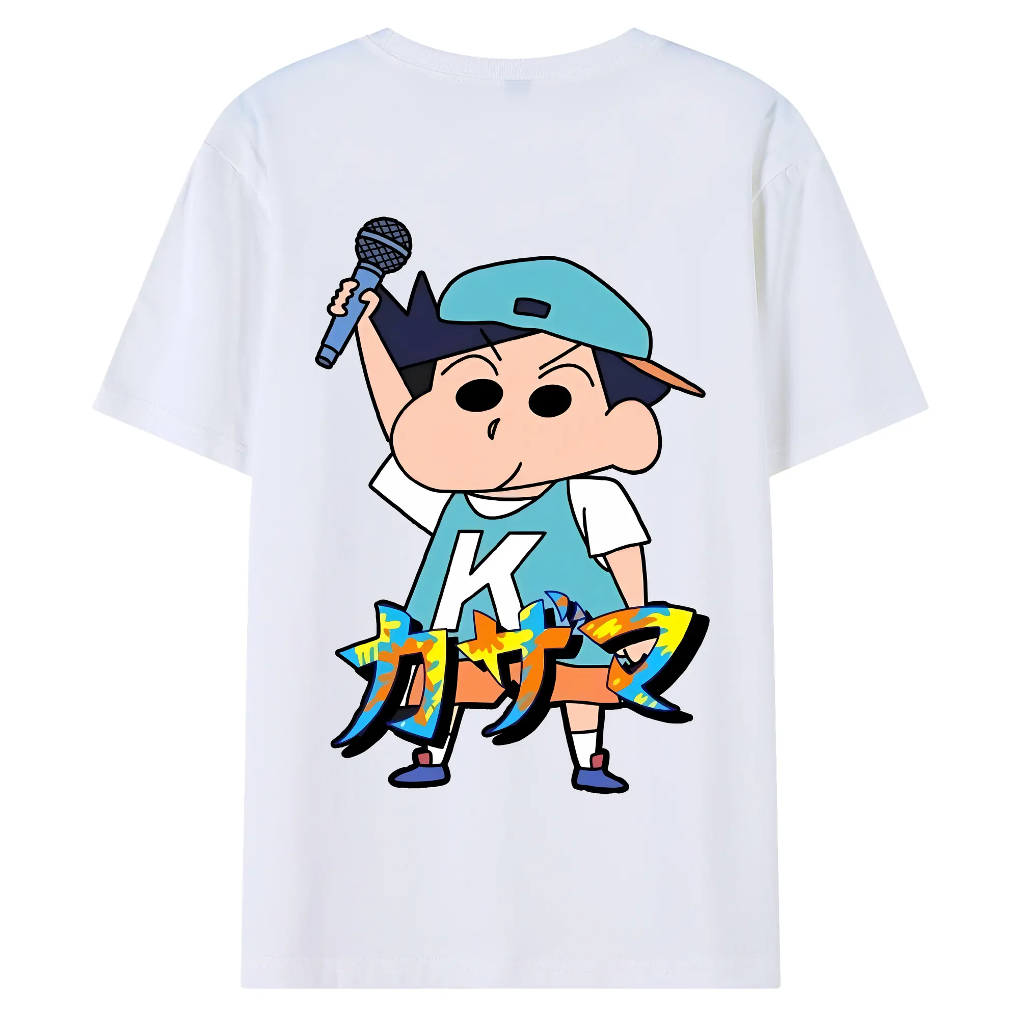 クレヨンしんちゃん グッズ 風間 とおる - 綿100％ 半袖Tシャツ ・ バックプリント ・ 快適 通気性 ・ 日常使い 散歩 スポーツ用