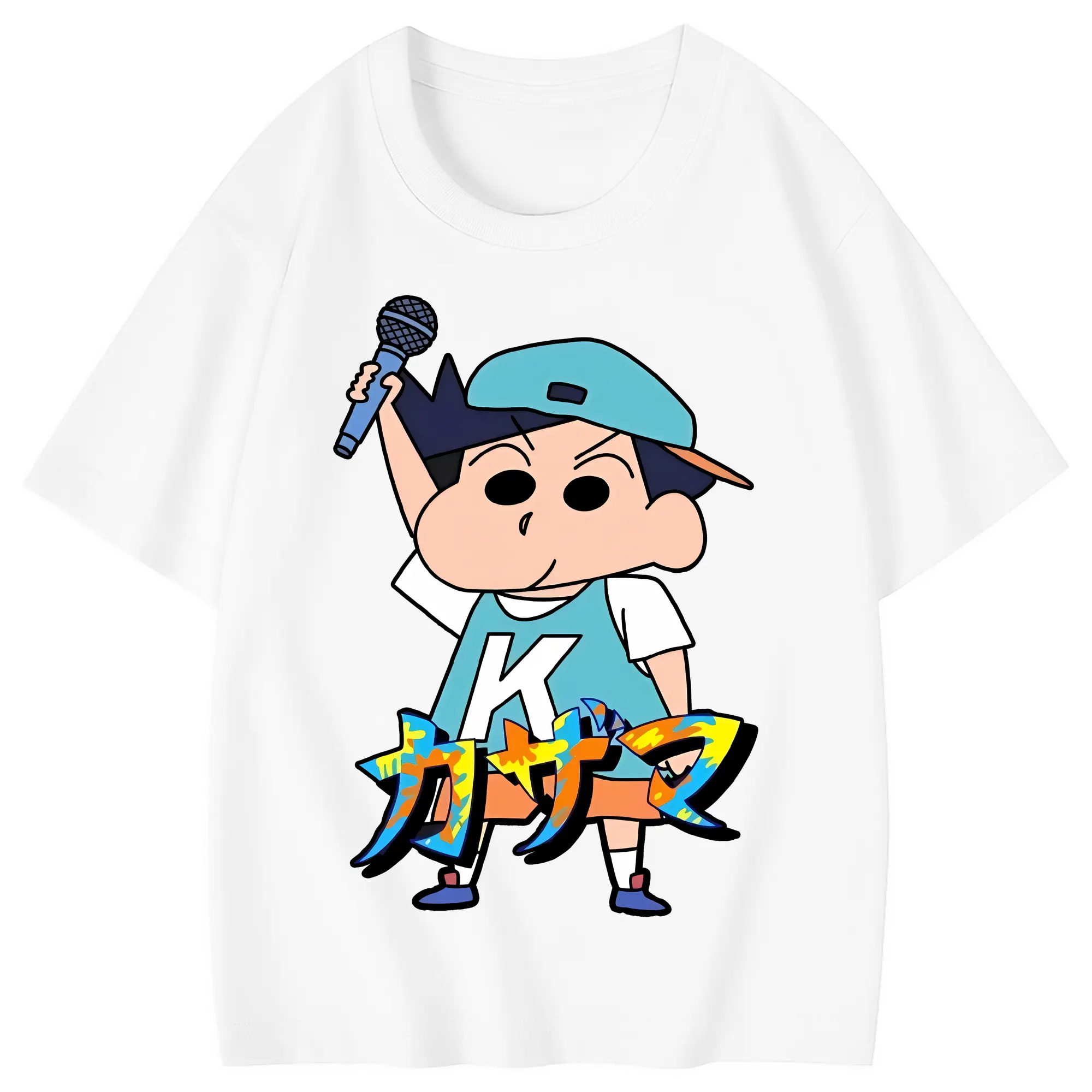 クレヨンしんちゃん グッズ 風間 とおる - 綿100％ キッズTシャツ ・ フロントプリント ・ 快適 通気性 ・ スポーツ カジュアル 散歩用