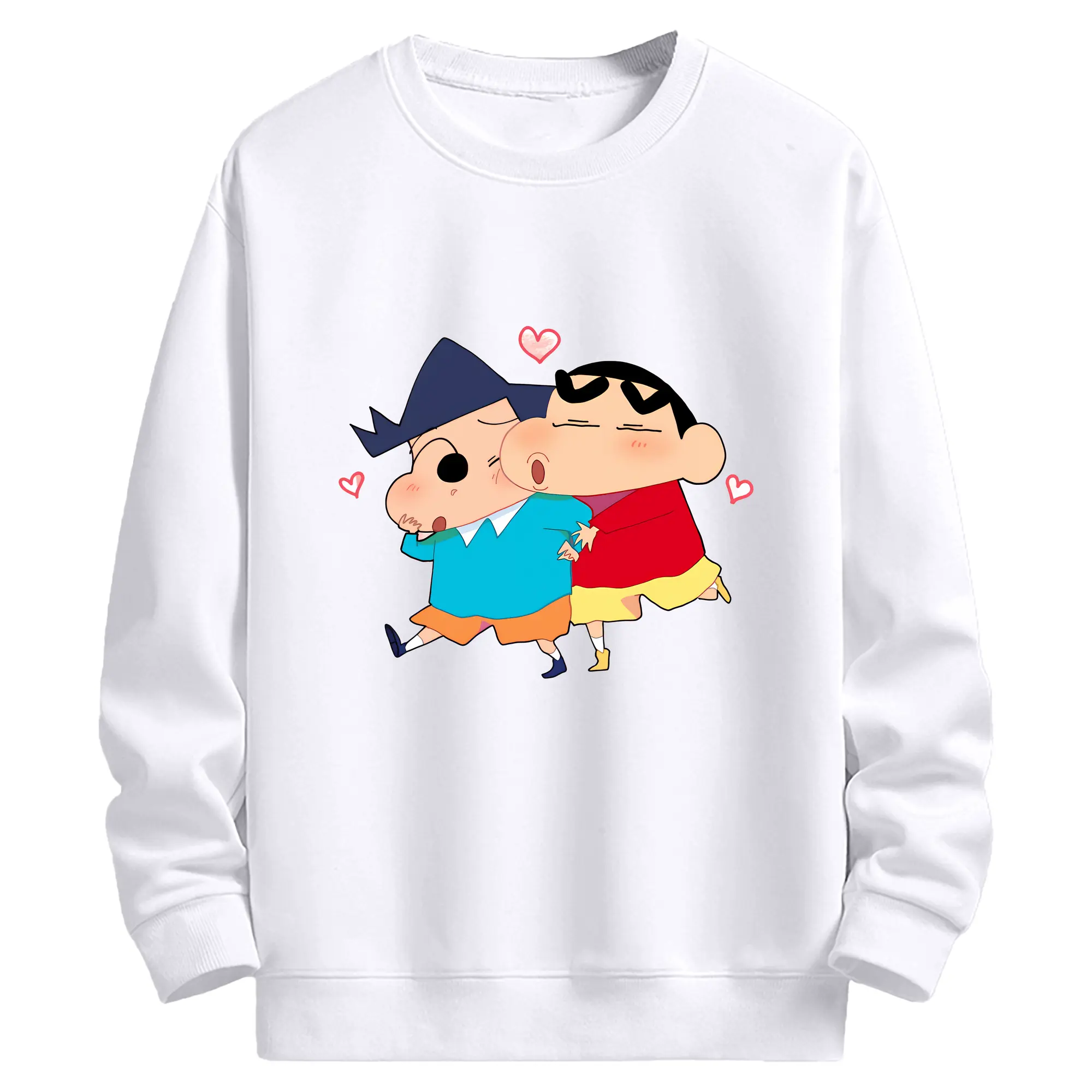 クレヨンしんちゃん グッズ 風間 とおる - 高品質 クルーネック スウェット ・ コットン59％ ポリエステル41％ ・ ユニセックス 長袖 トレーナー ・ カジュアル デイリー スポーツ 散歩用