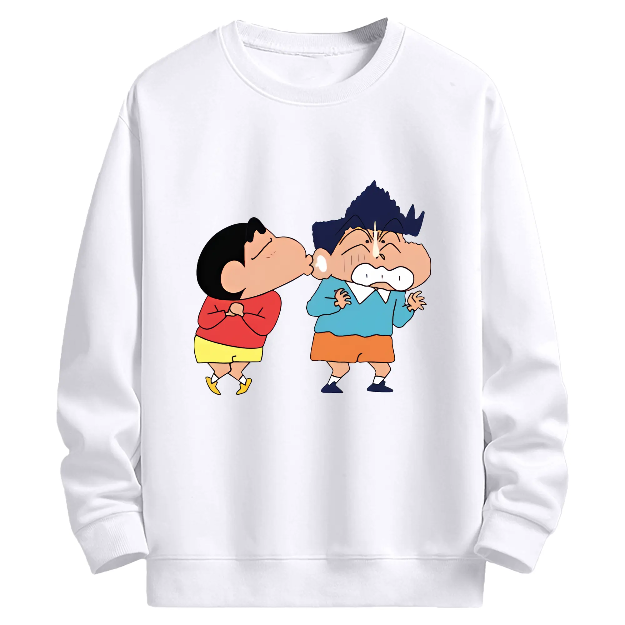 クレヨンしんちゃん グッズ 風間 とおる - 高品質 クルーネック スウェット ・ コットン59％ ポリエステル41％ ・ ユニセックス 長袖 トレーナー ・ カジュアル デイリー スポーツ 散歩用