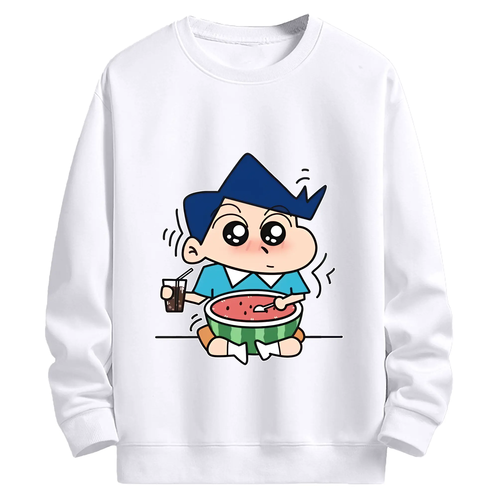 クレヨンしんちゃん グッズ 風間 とおる - 高品質 クルーネック スウェット ・ コットン59％ ポリエステル41％ ・ ユニセックス 長袖 トレーナー ・ カジュアル デイリー スポーツ 散歩用