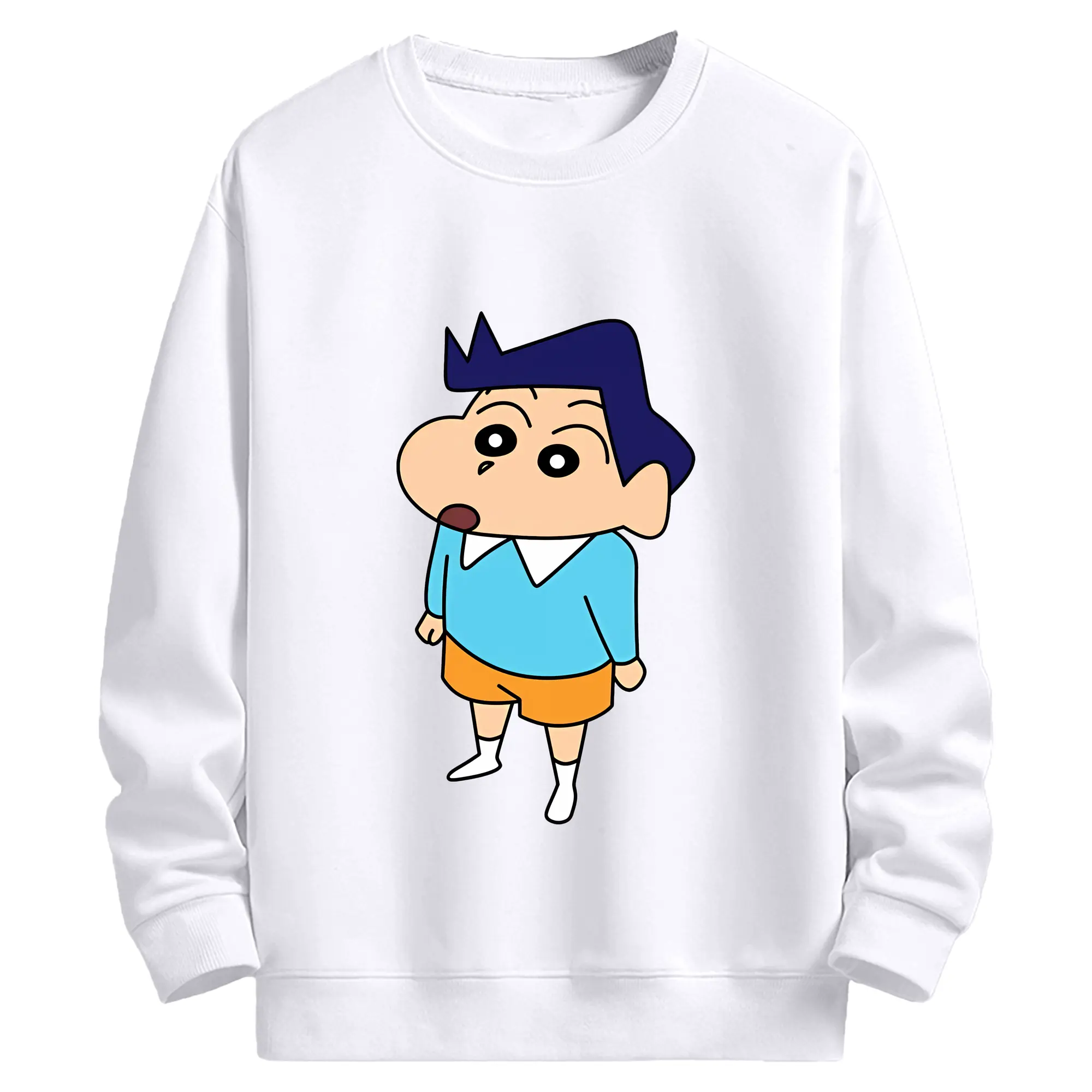 クレヨンしんちゃん グッズ 風間 とおる - 高品質 クルーネック スウェット ・ コットン59％ ポリエステル41％ ・ ユニセックス 長袖 トレーナー ・ カジュアル デイリー スポーツ 散歩用