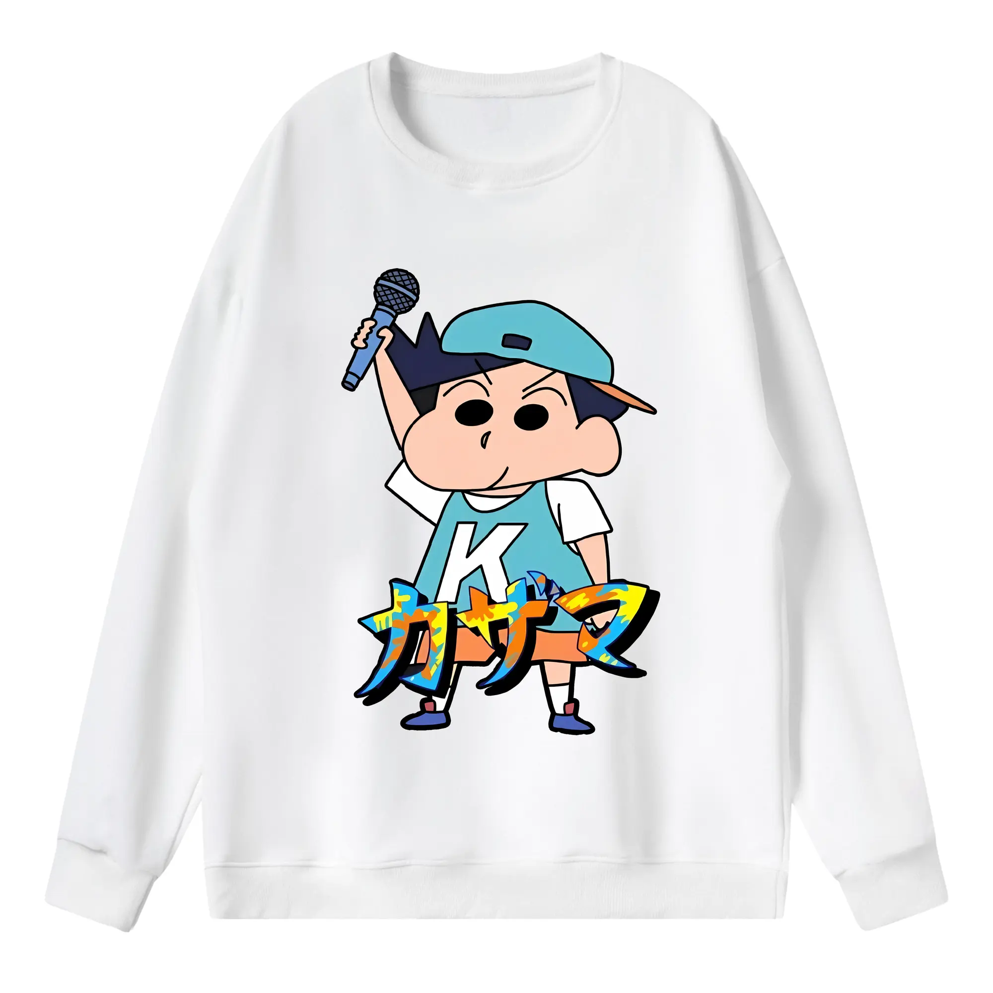 クレヨンしんちゃん グッズ 風間 とおる - 薄手 クルーネック スウェット 裏毛260g · ポリエステル 春秋向け カジュアル 男女兼用 · トレーナー デイリー スポーツ 散歩に最適