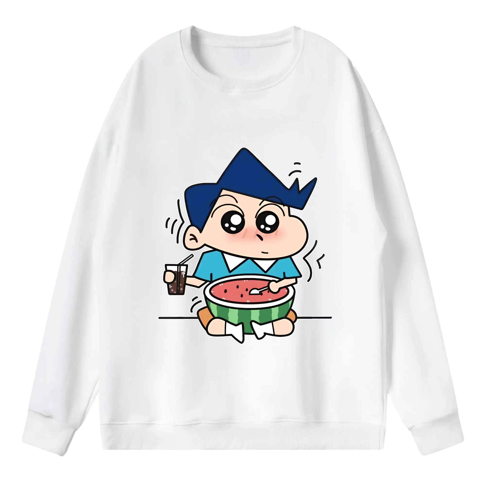 クレヨンしんちゃん グッズ 風間 とおる - 薄手 クルーネック スウェット 裏毛260g · ポリエステル 春秋向け カジュアル 男女兼用 · トレーナー デイリー スポーツ 散歩に最適