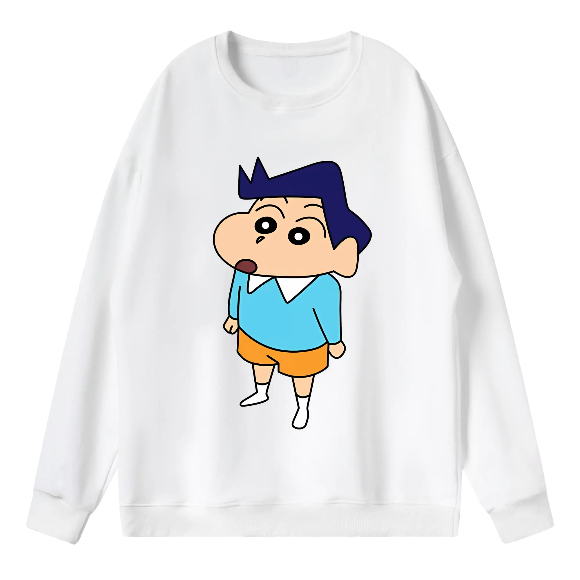 クレヨンしんちゃん グッズ 風間 とおる - 薄手 クルーネック スウェット 裏毛260g · ポリエステル 春秋向け カジュアル 男女兼用 · トレーナー デイリー スポーツ 散歩に最適