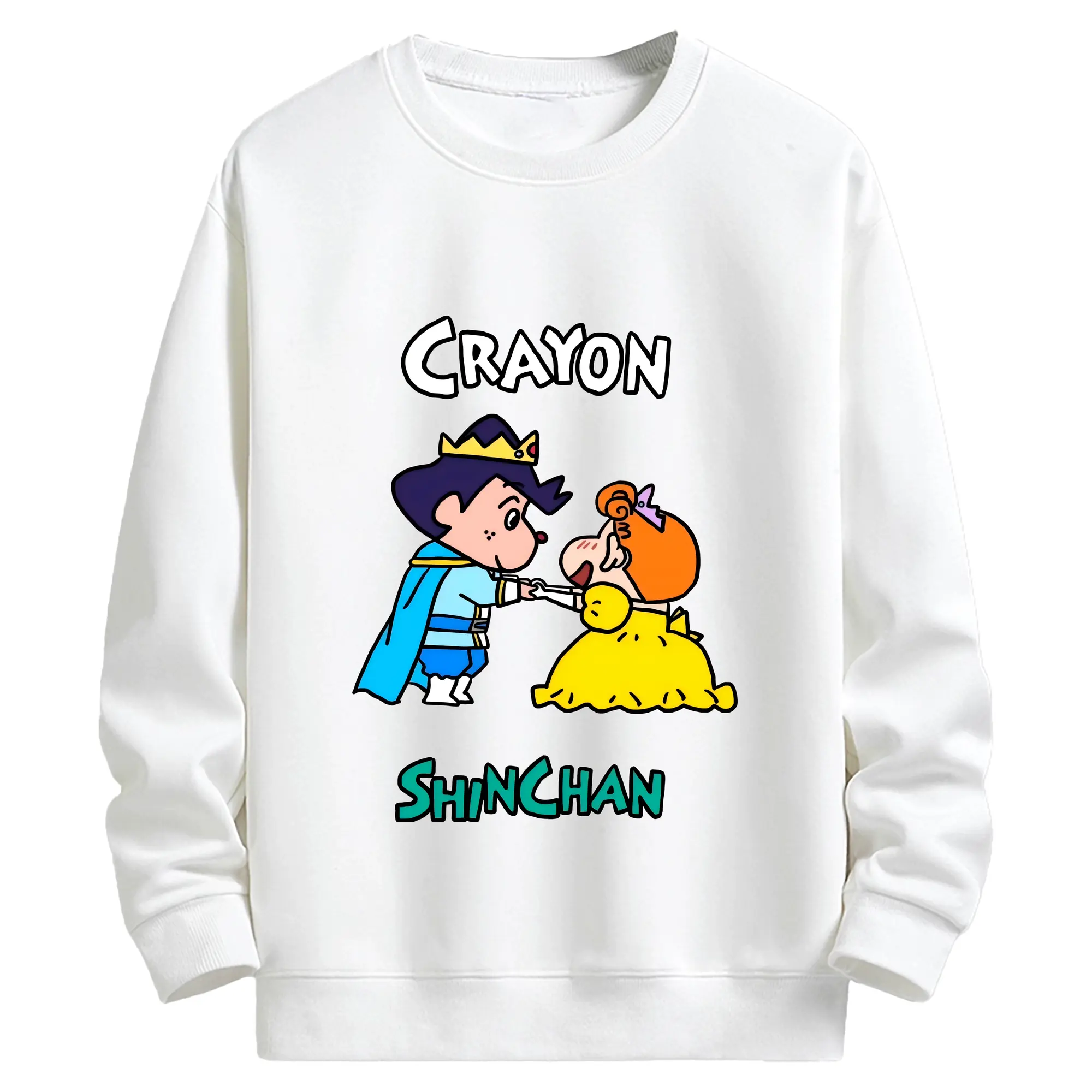 クレヨンしんちゃん グッズ 風間 とおる - キッズ クルーネックスウェットシャツ ・ フロントプリント ・ 綿80％ ポリエステル20％ ・ 快適 通学 スポーツ 日常使い お散歩用