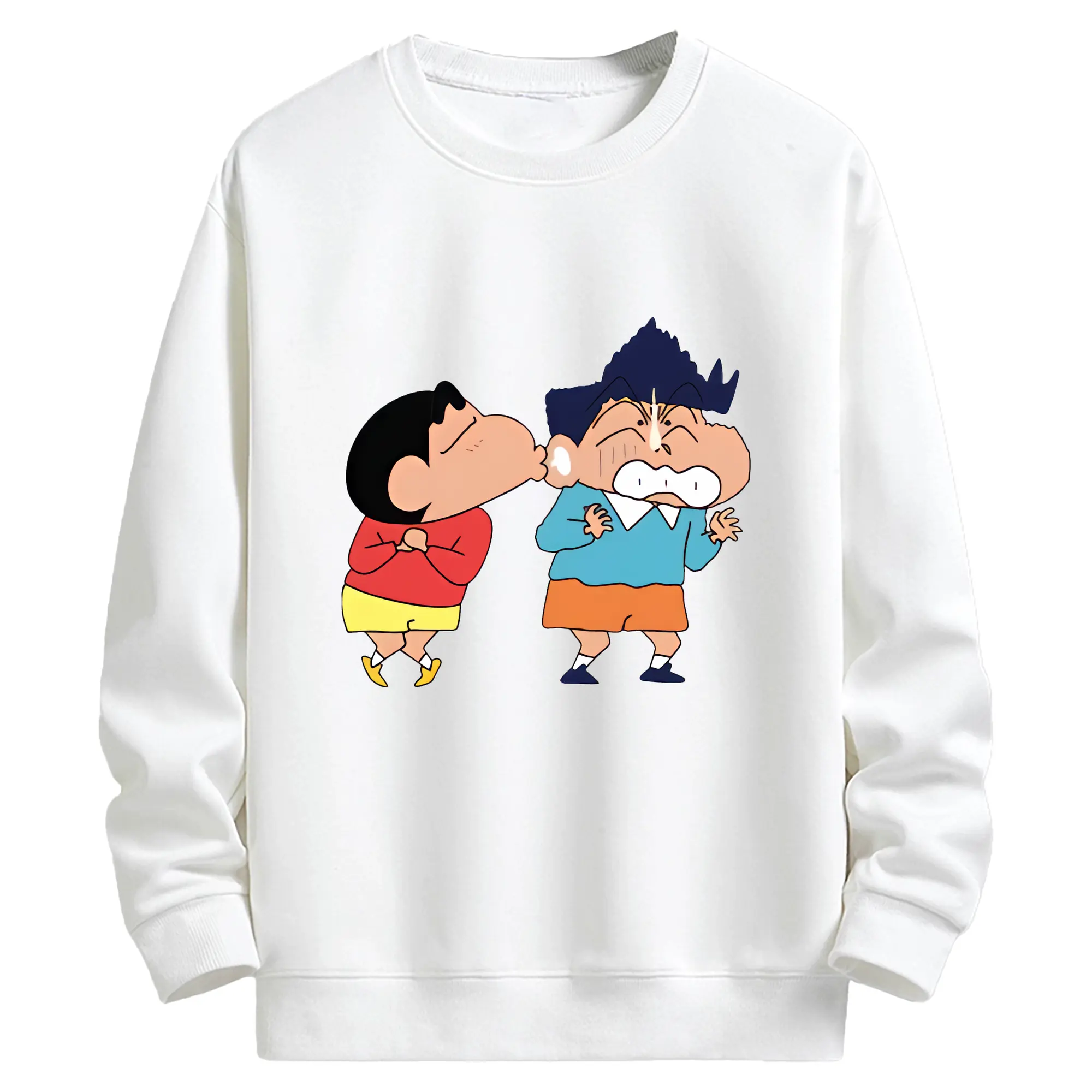 クレヨンしんちゃん グッズ 風間 とおる - キッズ クルーネックスウェットシャツ ・ フロントプリント ・ 綿80％ ポリエステル20％ ・ 快適 通学 スポーツ 日常使い お散歩用