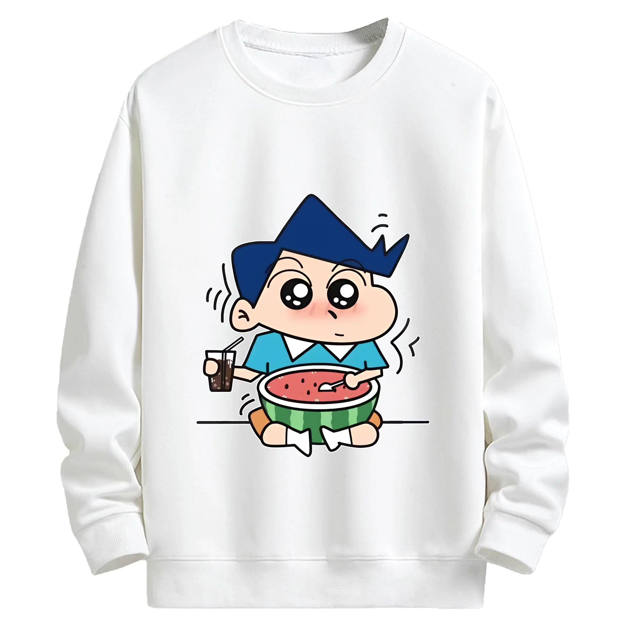 クレヨンしんちゃん グッズ 風間 とおる - キッズ クルーネックスウェットシャツ ・ フロントプリント ・ 綿80％ ポリエステル20％ ・ 快適 通学 スポーツ 日常使い お散歩用