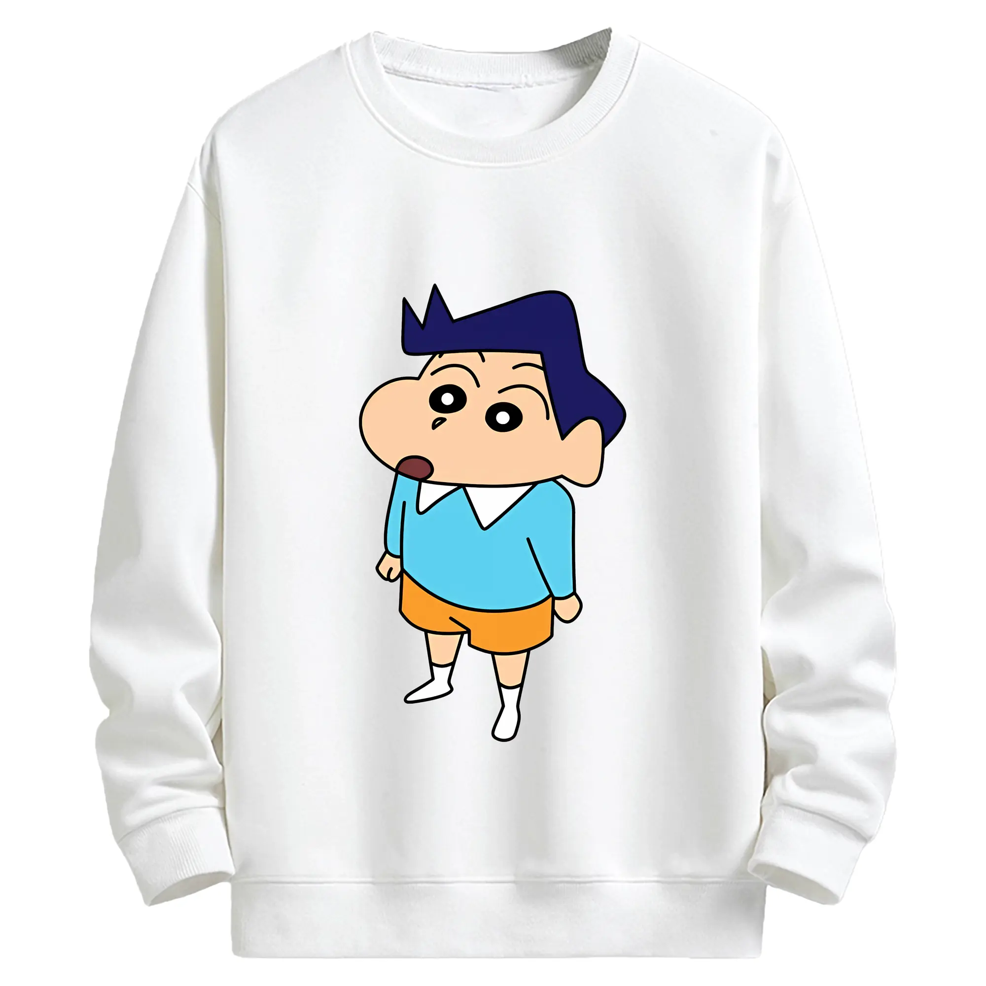 クレヨンしんちゃん グッズ 風間 とおる - キッズ クルーネックスウェットシャツ ・ フロントプリント ・ 綿80％ ポリエステル20％ ・ 快適 通学 スポーツ 日常使い お散歩用