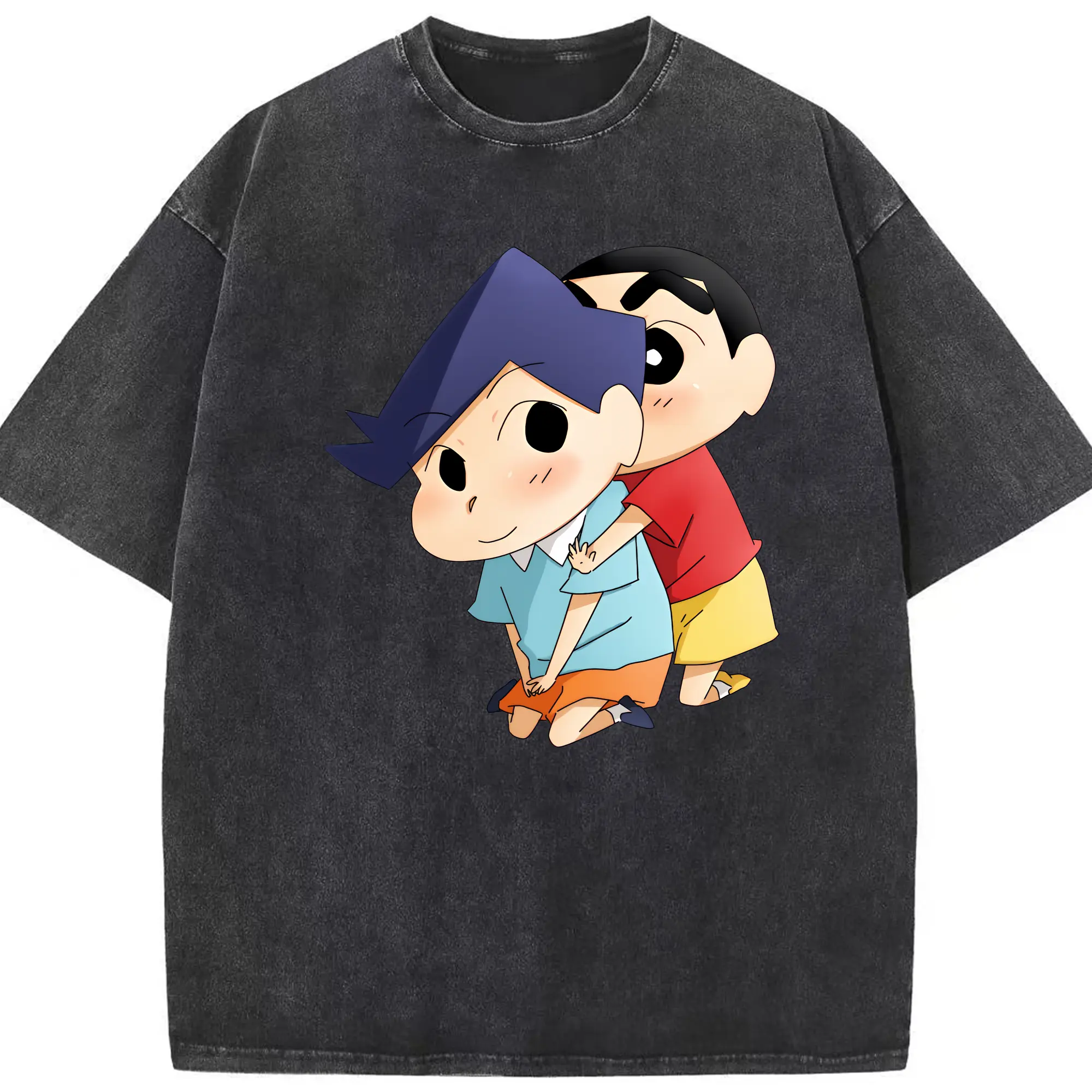 クレヨンしんちゃん グッズ 風間 とおる - 綿100％ ヴィンテージ風 半袖Tシャツ ・ フロントプリント ・ 柔らか肌触り ・ 通気性 快適 ・ スポーツ カジュアル 外出用