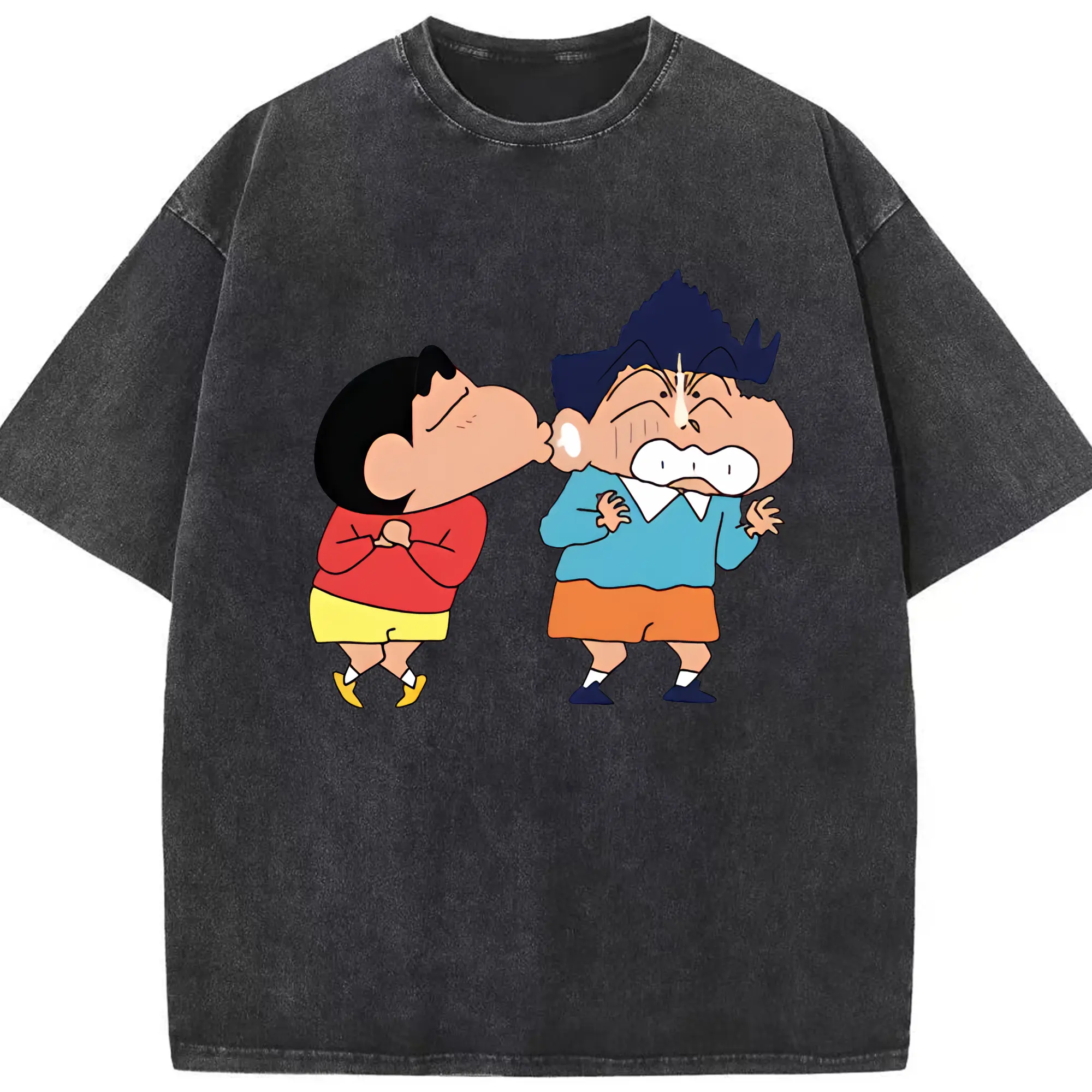 クレヨンしんちゃん グッズ 風間 とおる - 綿100％ ヴィンテージ風 半袖Tシャツ ・ フロントプリント ・ 柔らか肌触り ・ 通気性 快適 ・ スポーツ カジュアル 外出用