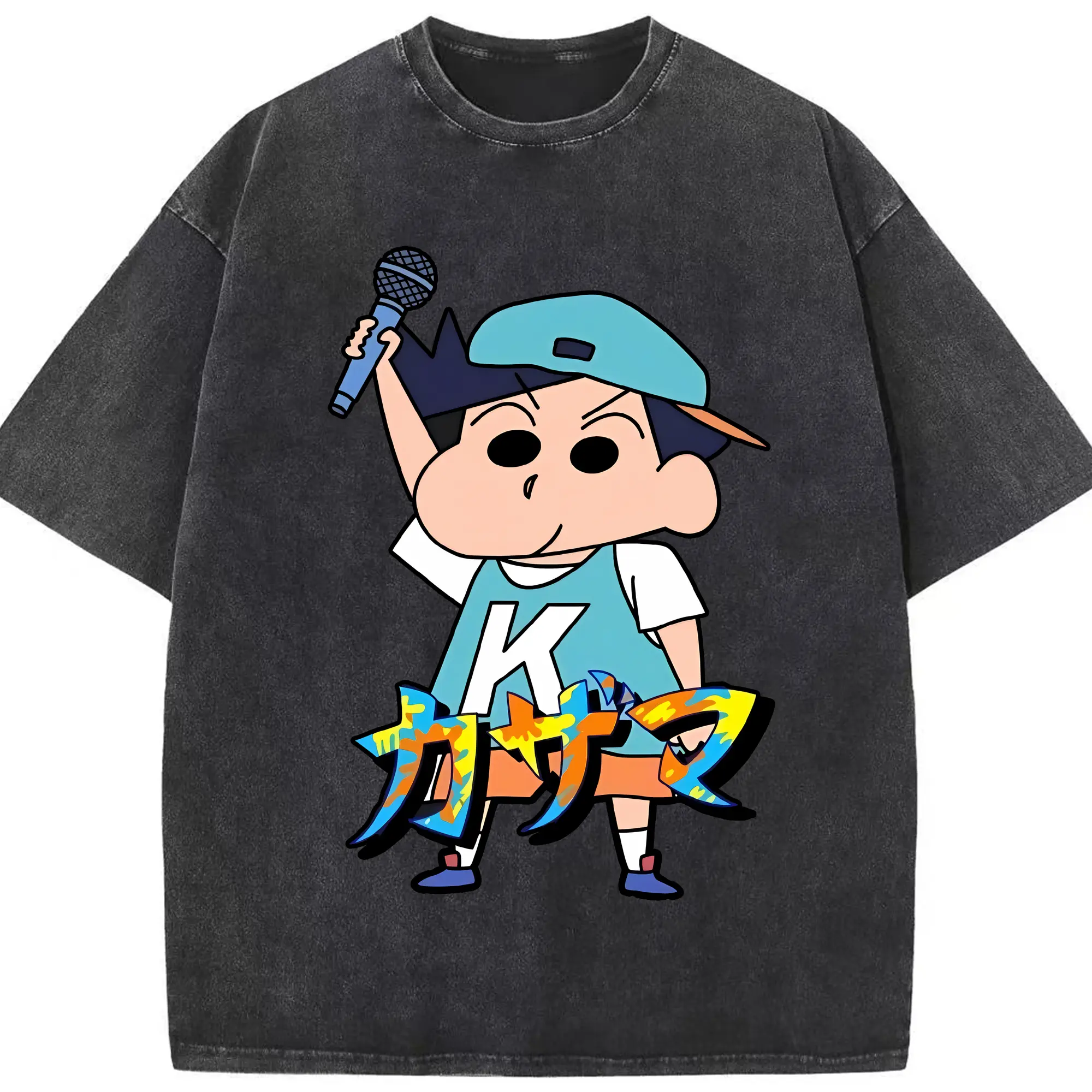 クレヨンしんちゃん グッズ 風間 とおる - 綿100％ ヴィンテージ風 半袖Tシャツ ・ フロントプリント ・ 柔らか肌触り ・ 通気性 快適 ・ スポーツ カジュアル 外出用