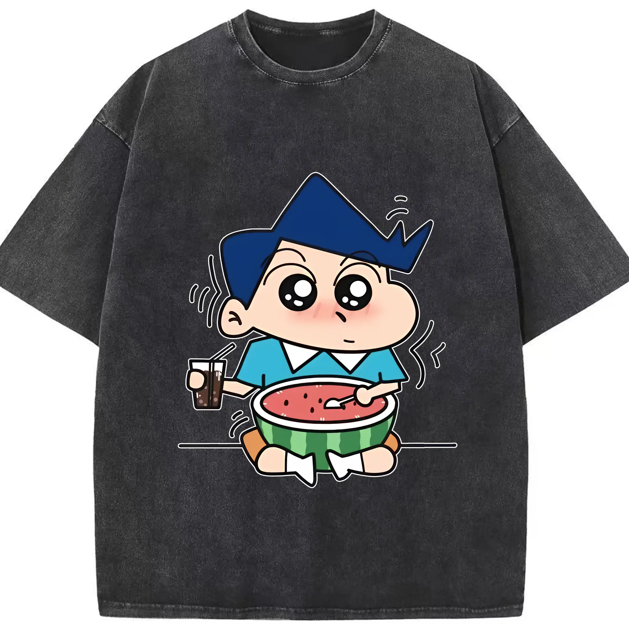 クレヨンしんちゃん グッズ 風間 とおる - 綿100％ ヴィンテージ風 半袖Tシャツ ・ フロントプリント ・ 柔らか肌触り ・ 通気性 快適 ・ スポーツ カジュアル 外出用