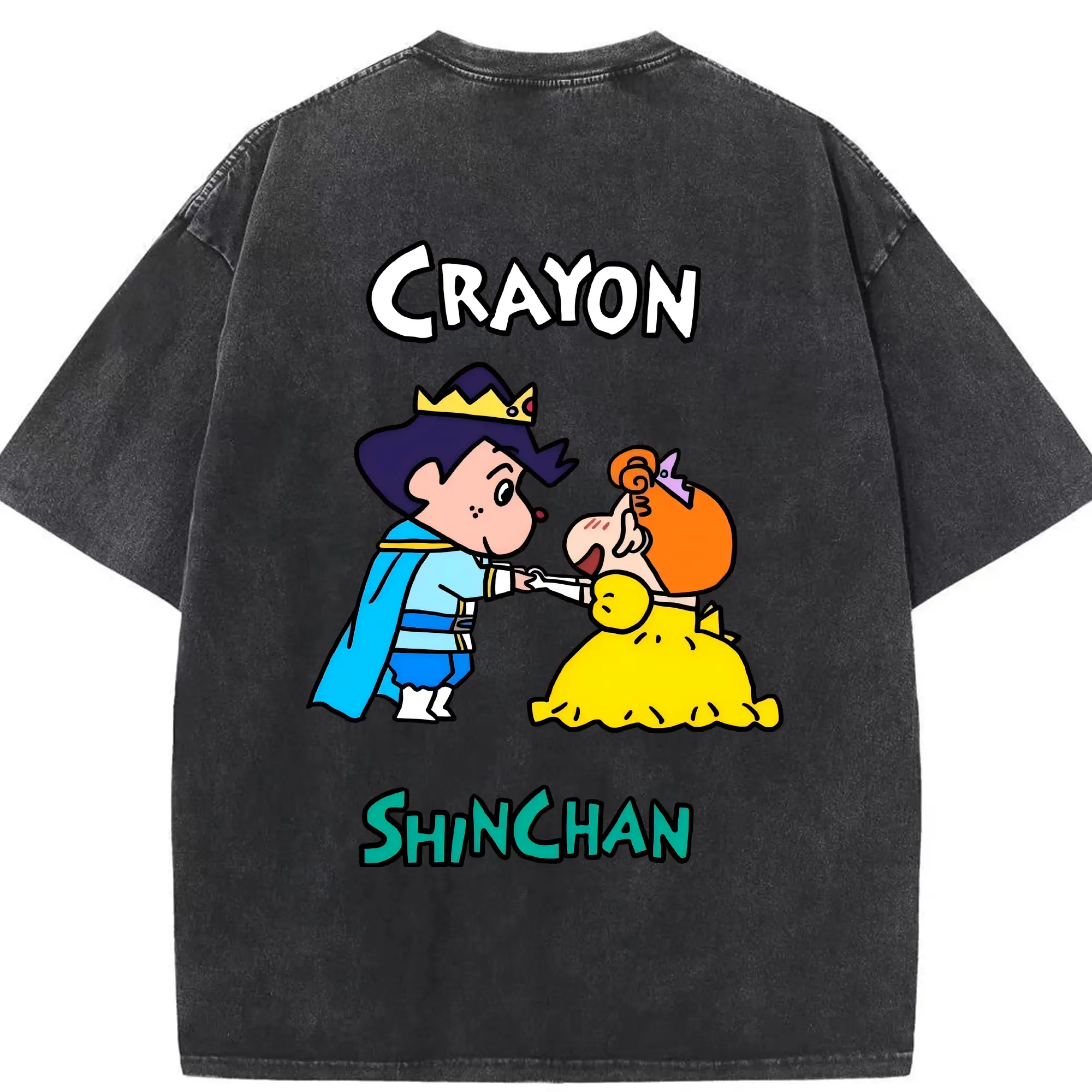 クレヨンしんちゃん グッズ 風間 とおる - 綿100％ ヴィンテージ風 半袖Tシャツ ・ 背面プリント ・ 柔らか肌触り ・ 通気性 快適 ・ スポーツ カジュアル 外出用