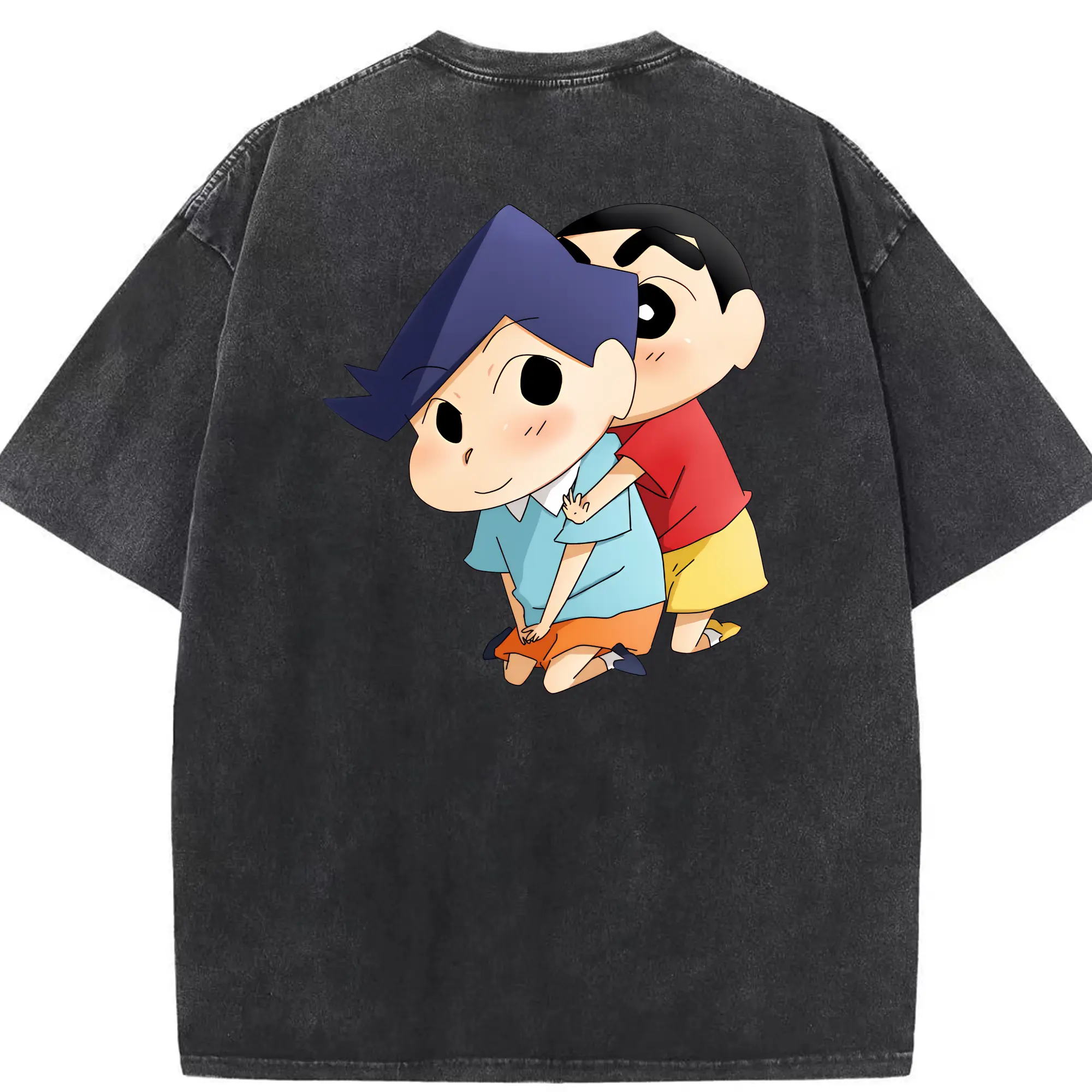 クレヨンしんちゃん グッズ 風間 とおる - 綿100％ ヴィンテージ風 半袖Tシャツ ・ 背面プリント ・ 柔らか肌触り ・ 通気性 快適 ・ スポーツ カジュアル 外出用