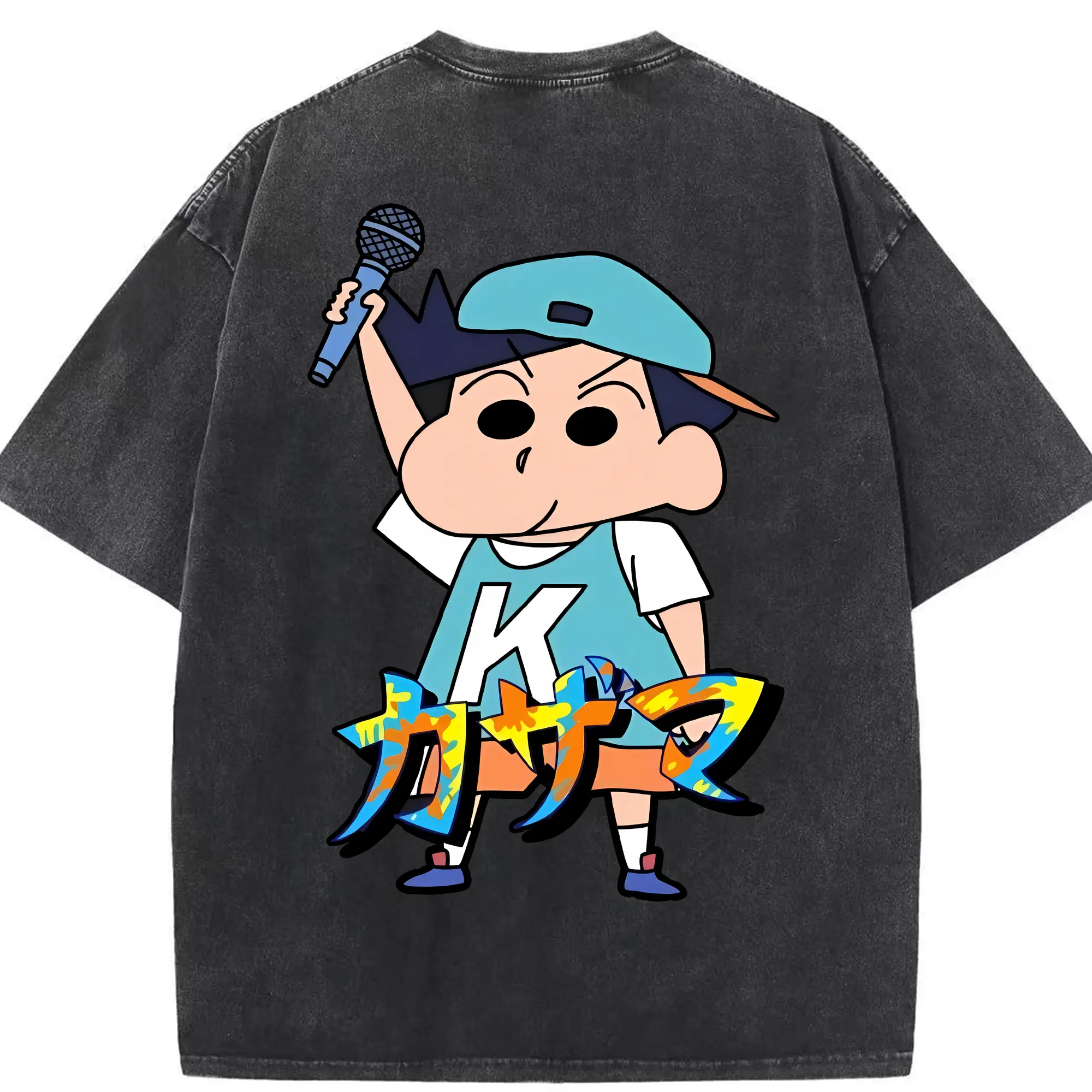 クレヨンしんちゃん グッズ 風間 とおる - 綿100％ ヴィンテージ風 半袖Tシャツ ・ 背面プリント ・ 柔らか肌触り ・ 通気性 快適 ・ スポーツ カジュアル 外出用