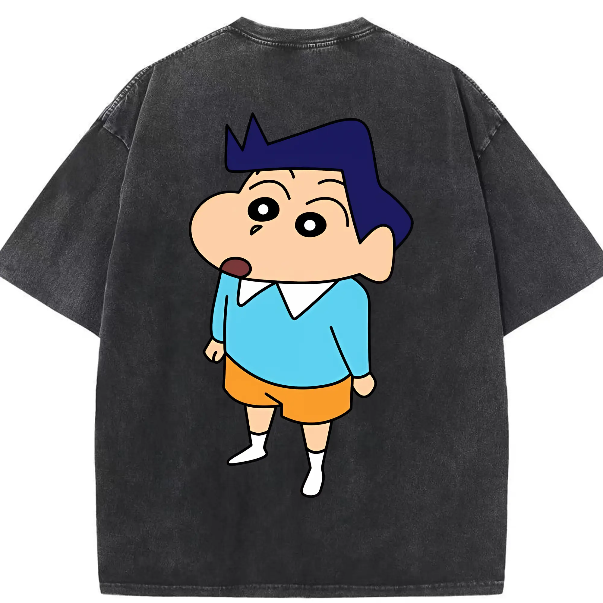 クレヨンしんちゃん グッズ 風間 とおる - 綿100％ ヴィンテージ風 半袖Tシャツ ・ 背面プリント ・ 柔らか肌触り ・ 通気性 快適 ・ スポーツ カジュアル 外出用