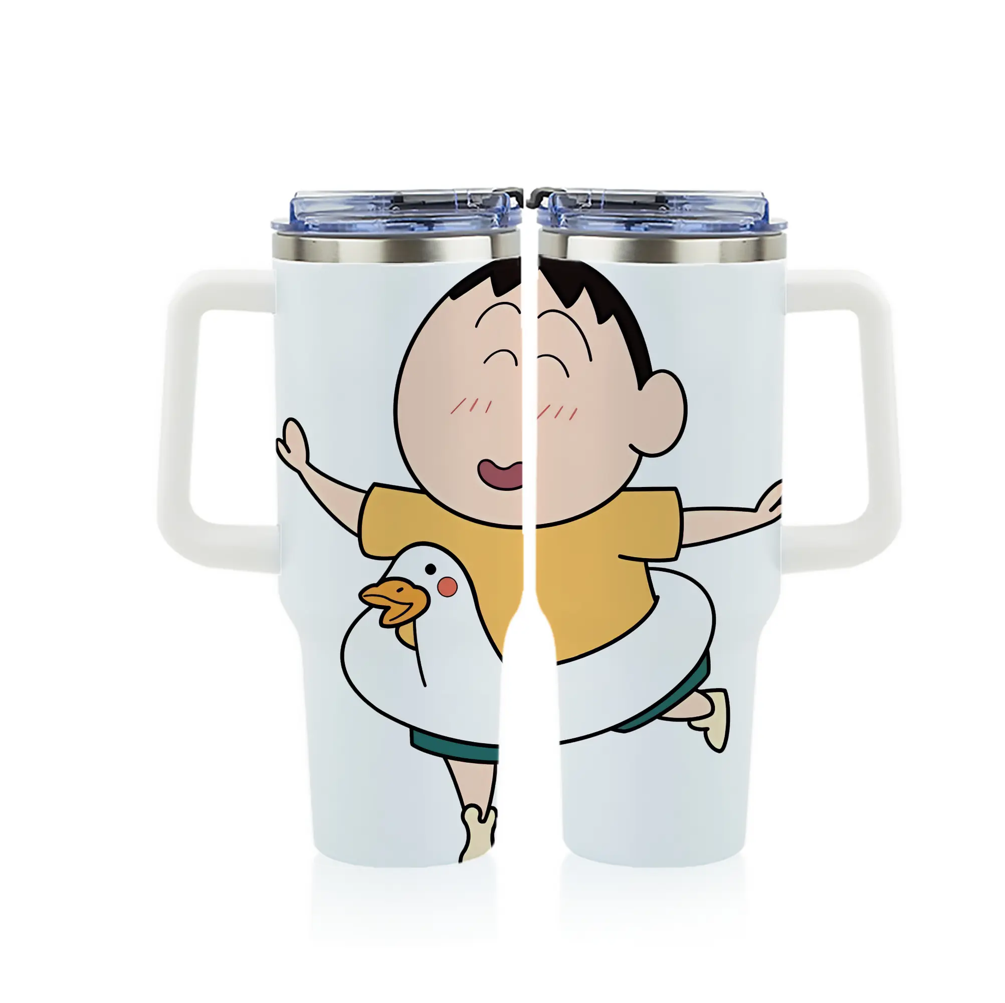 クレヨンしんちゃん グッズ ボーちゃん - 1200mL フルプリント車用タンブラー ・ 304ステンレス 内側 ・ 201ステンレス 外側 ・ 保温 保冷 ・ 通勤 ドライブ アウトドア用