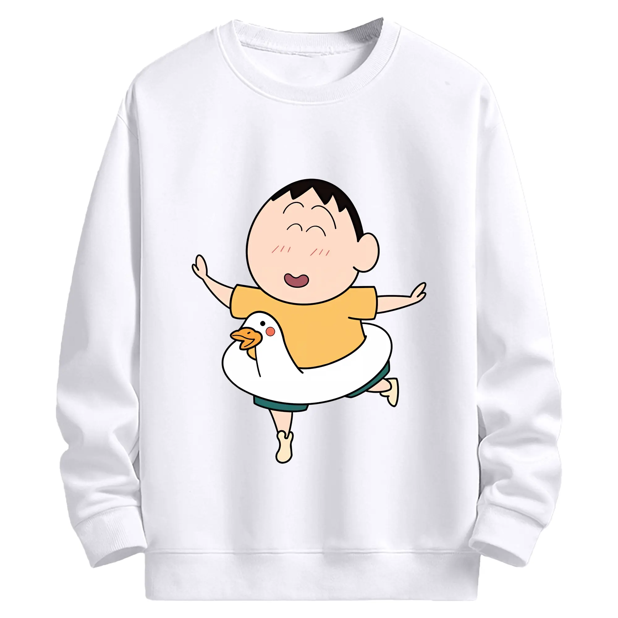 クレヨンしんちゃん グッズ ボーちゃん - 高品質 クルーネック スウェット ・ コットン59％ ポリエステル41％ ・ ユニセックス 長袖 トレーナー ・ カジュアル デイリー スポーツ 散歩用