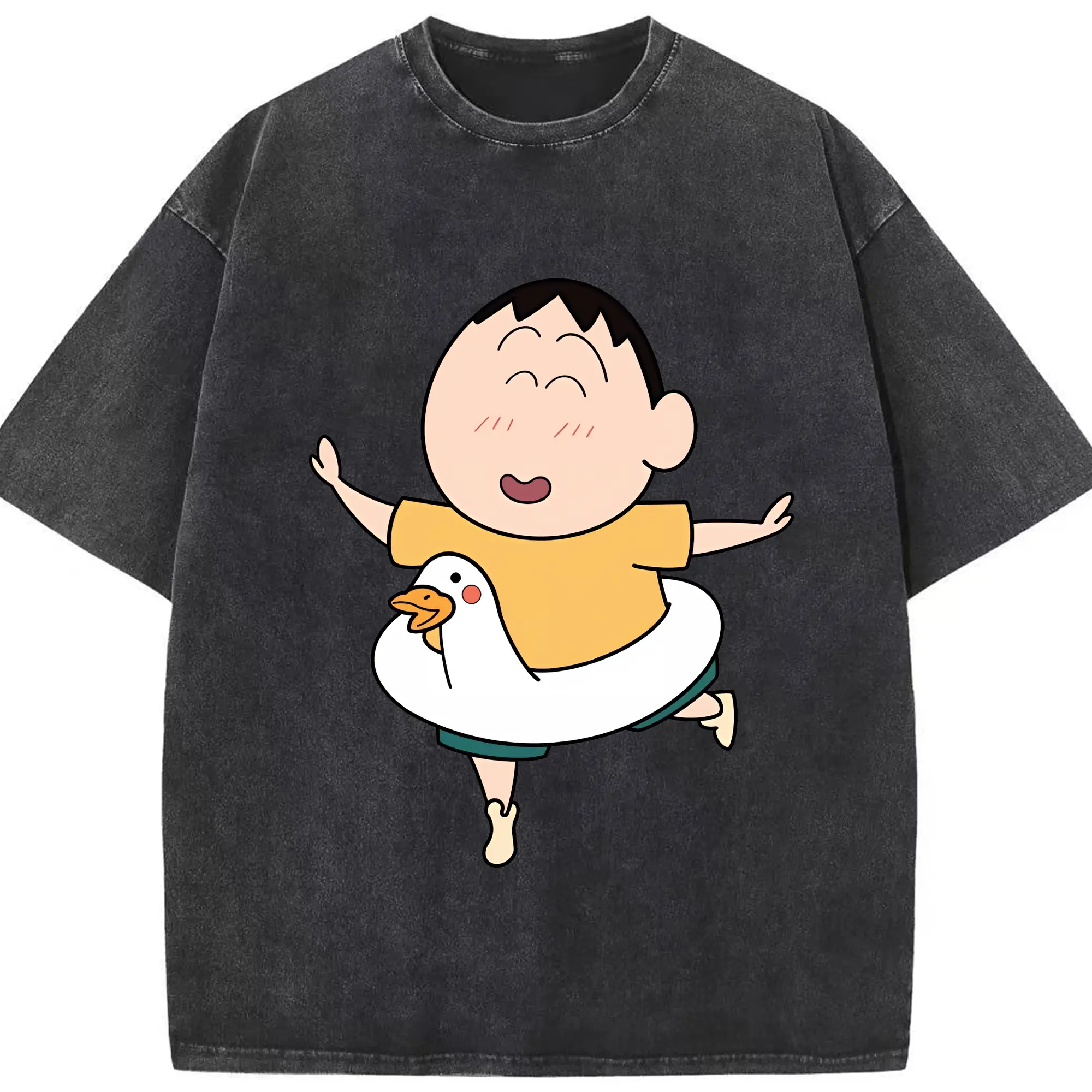クレヨンしんちゃん グッズ ボーちゃん - 綿100％ ヴィンテージ風 半袖Tシャツ ・ フロントプリント ・ 柔らか肌触り ・ 通気性 快適 ・ スポーツ カジュアル 外出用