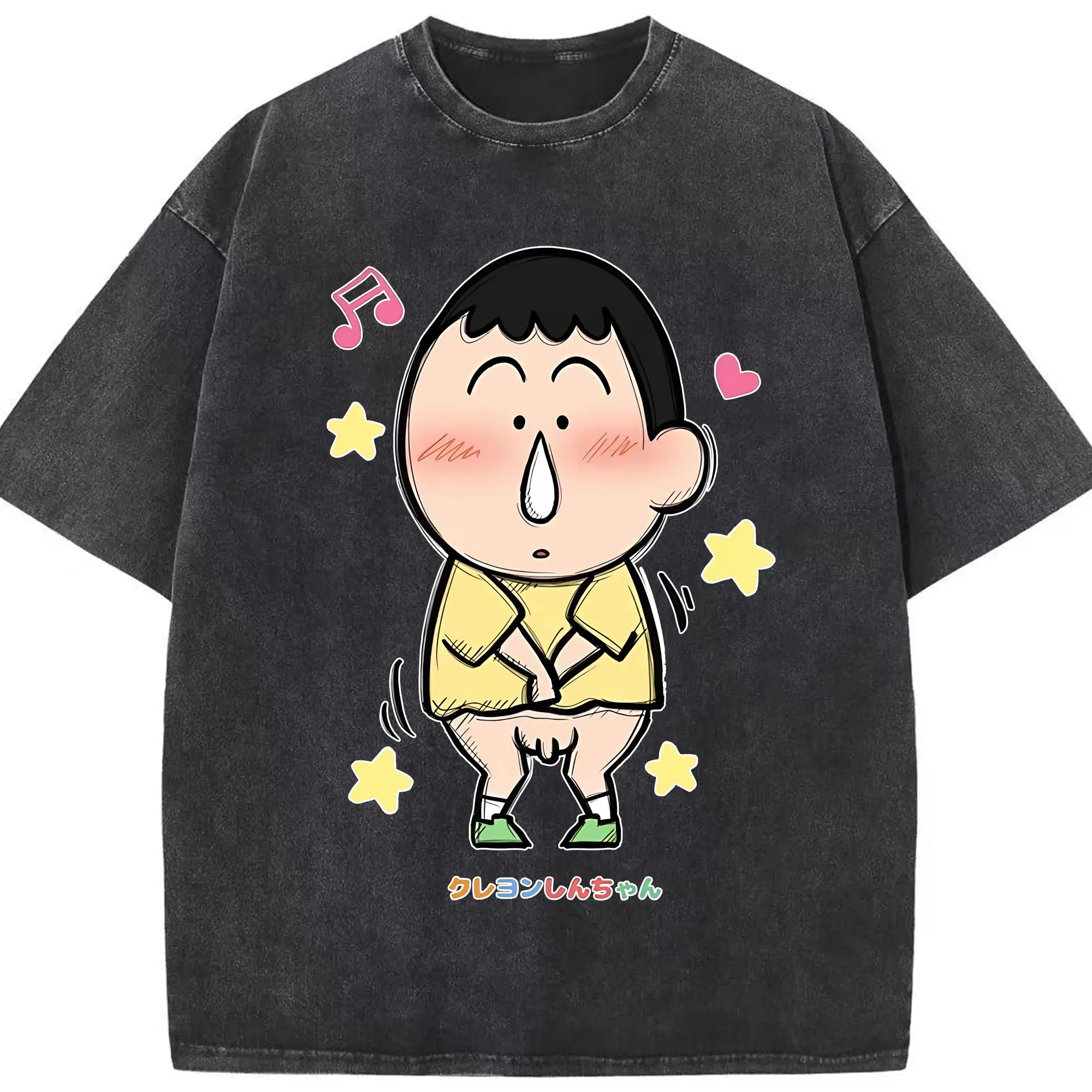 クレヨンしんちゃん グッズ ボーちゃん - 綿100％ ヴィンテージ風 半袖Tシャツ ・ フロントプリント ・ 柔らか肌触り ・ 通気性 快適 ・ スポーツ カジュアル 外出用