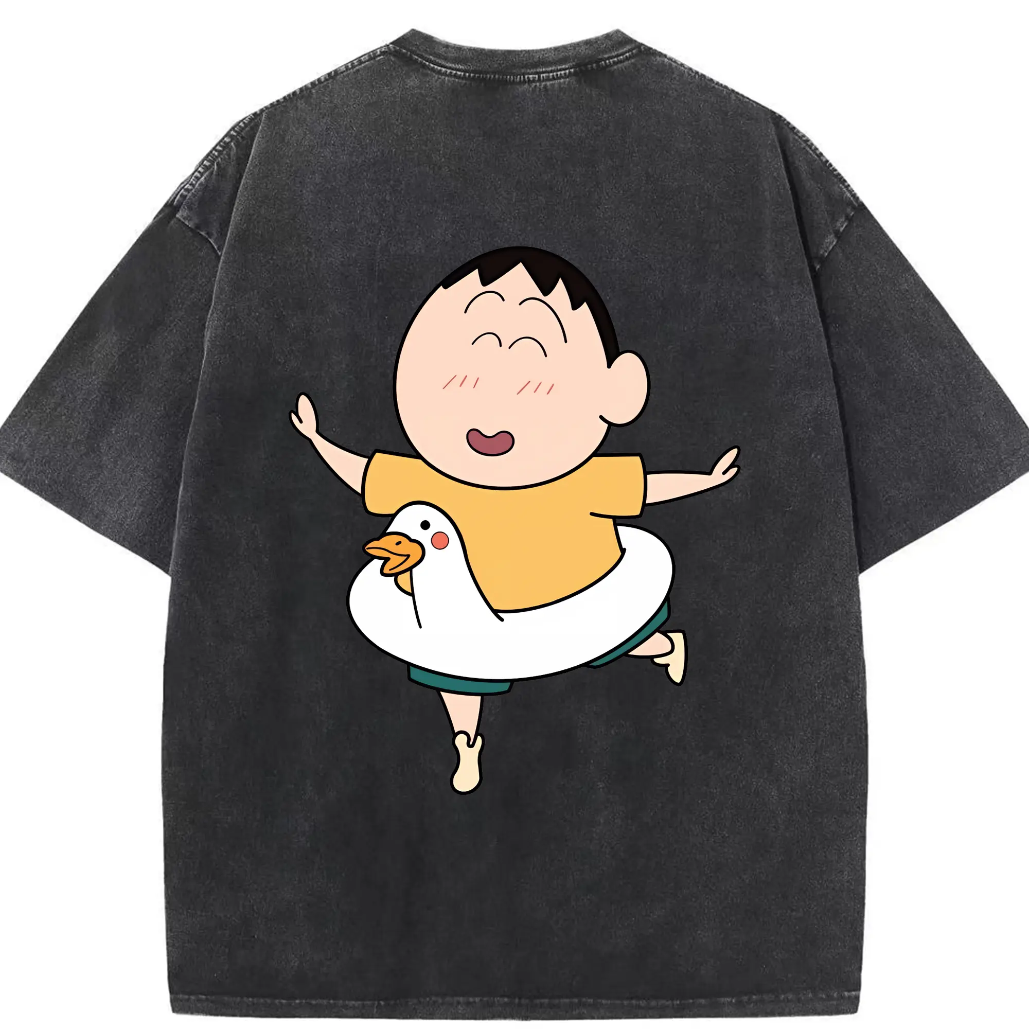 クレヨンしんちゃん グッズ ボーちゃん - 綿100％ ヴィンテージ風 半袖Tシャツ ・ 背面プリント ・ 柔らか肌触り ・ 通気性 快適 ・ スポーツ カジュアル 外出用