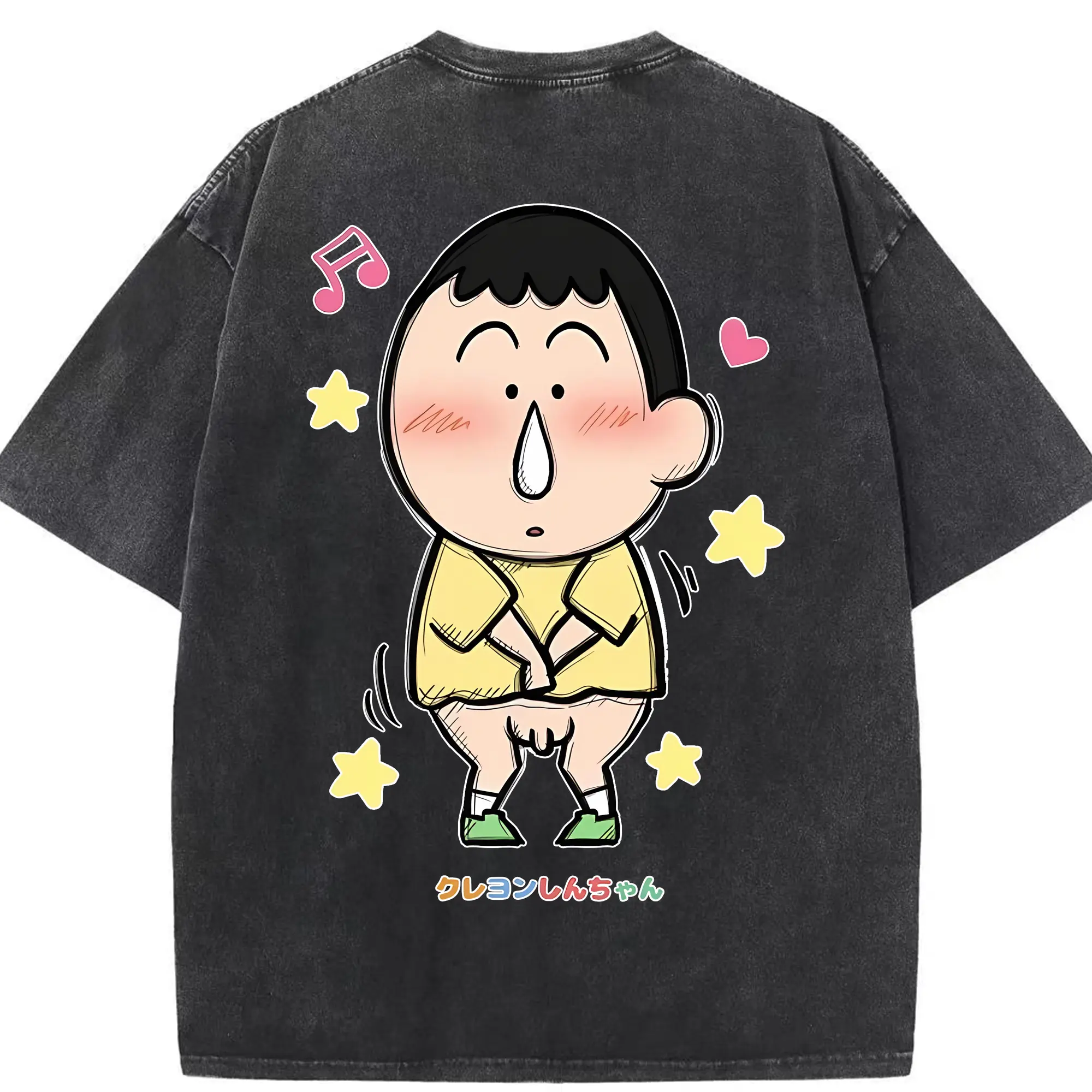クレヨンしんちゃん グッズ ボーちゃん - 綿100％ ヴィンテージ風 半袖Tシャツ ・ 背面プリント ・ 柔らか肌触り ・ 通気性 快適 ・ スポーツ カジュアル 外出用