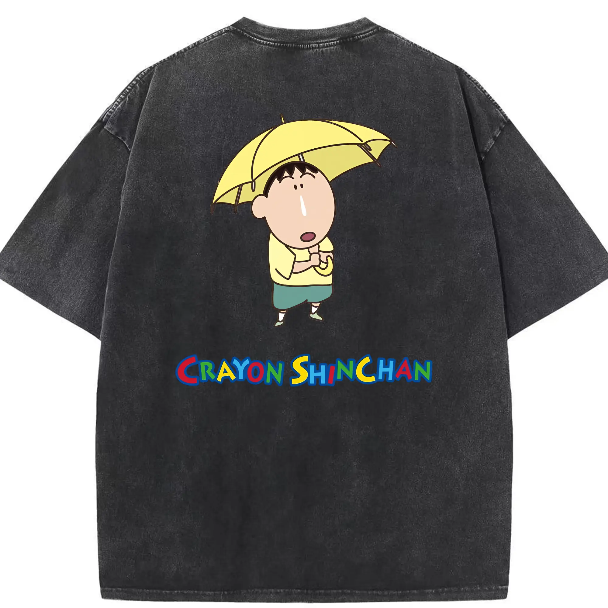 クレヨンしんちゃん グッズ ボーちゃん - 綿100％ ヴィンテージ風 半袖Tシャツ ・ 背面プリント ・ 柔らか肌触り ・ 通気性 快適 ・ スポーツ カジュアル 外出用